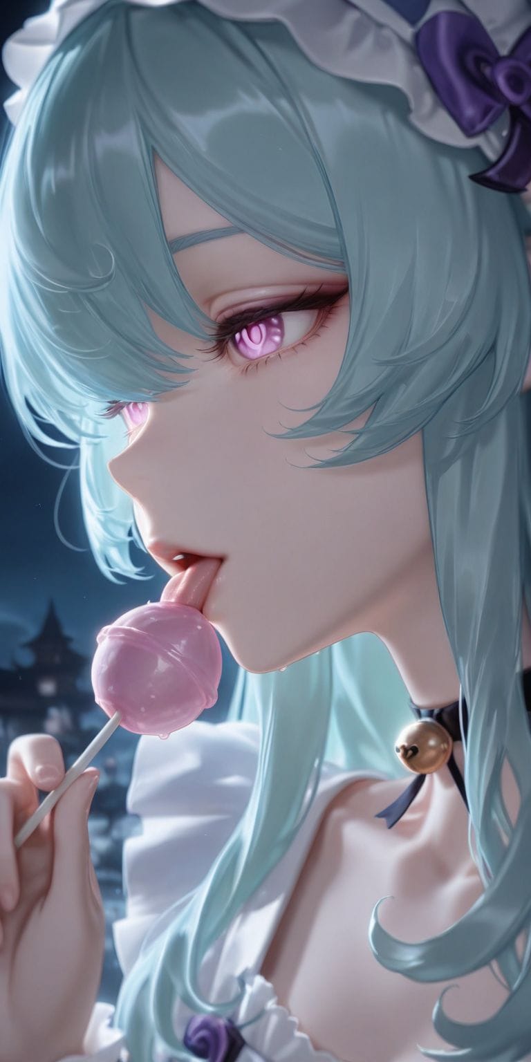 提瓦特女团吃棒棒糖 原神 神里绫华 凝光 游戏壁纸 ai绘画