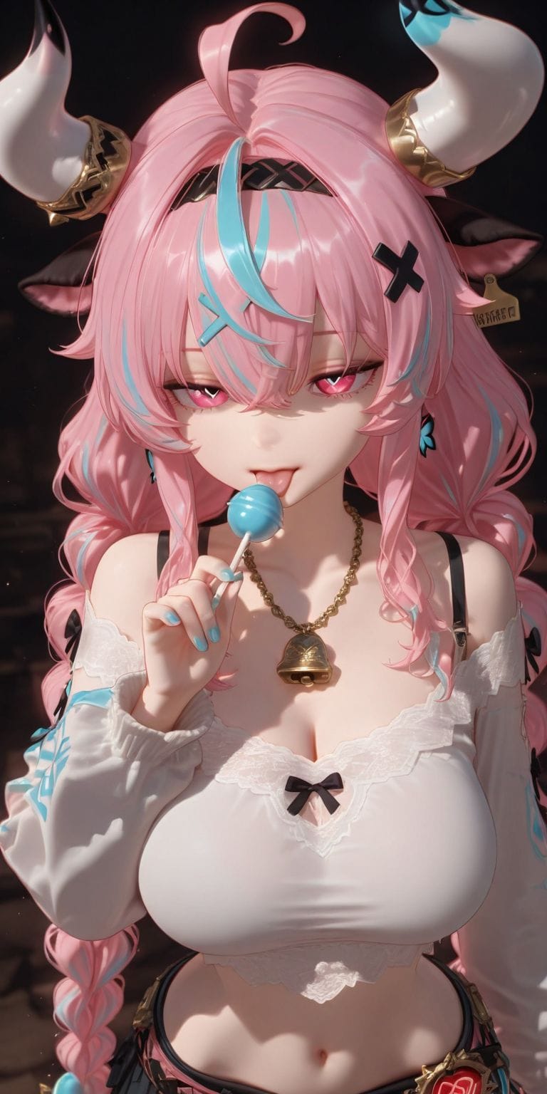 提瓦特女团吃棒棒糖 原神 神里绫华 凝光 游戏壁纸 ai绘画