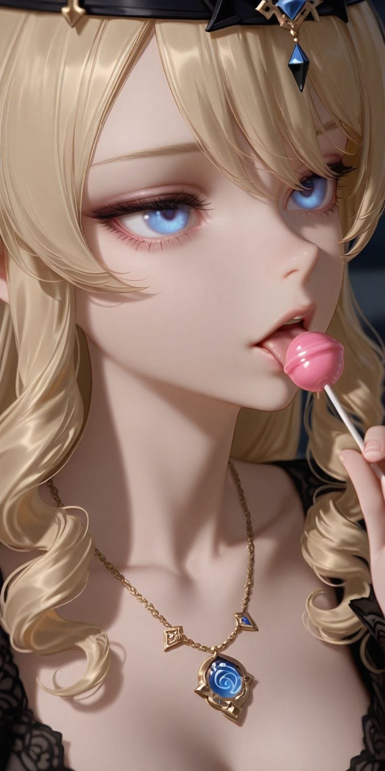 提瓦特女团吃棒棒糖 原神 神里绫华 凝光 游戏壁纸 ai绘画