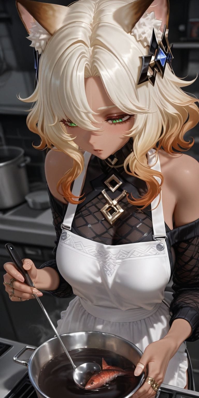 提瓦特女团厨娘做的黑暗料理 二次元美女 雷电将军 甘雨 原神 神里绫华