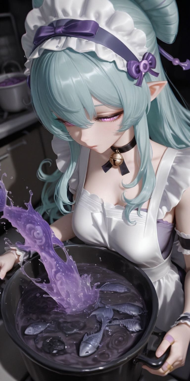 提瓦特女团厨娘做的黑暗料理 二次元美女 雷电将军 甘雨 原神 神里绫华