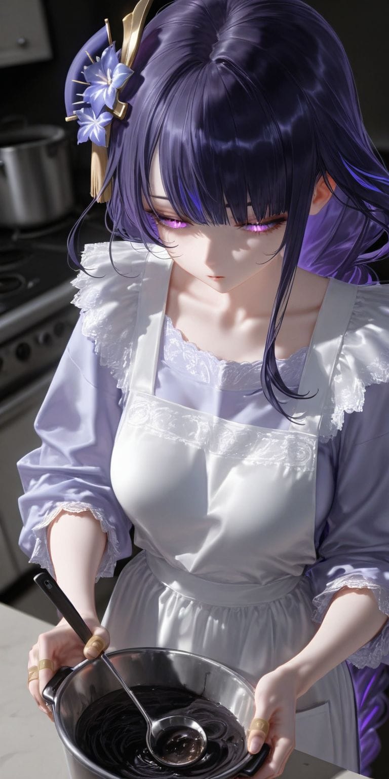 提瓦特女团厨娘做的黑暗料理 二次元美女 雷电将军 甘雨 原神 神里绫华