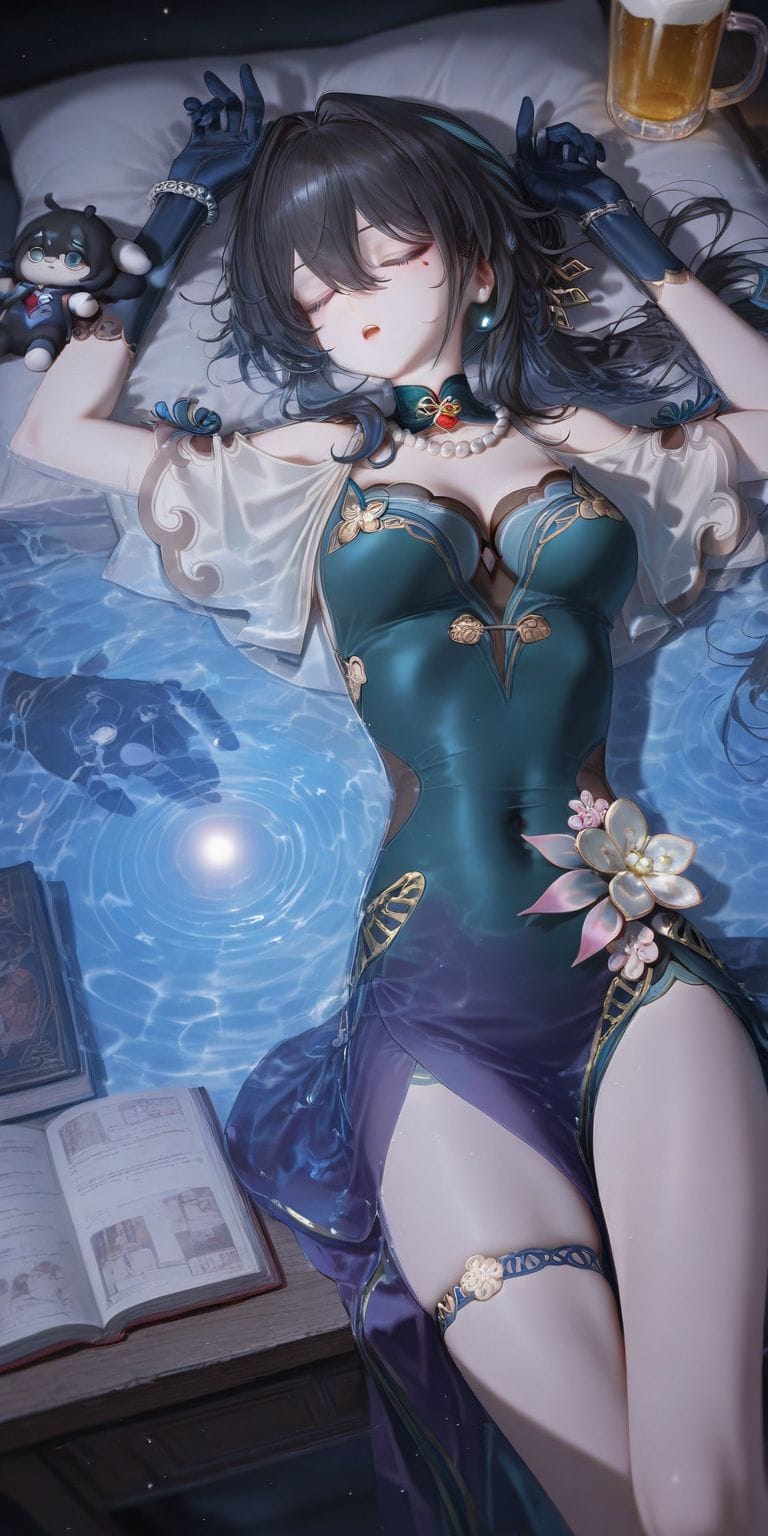 喝醉的星穹铁道女团 崩坏 阮梅 知更鸟 刻律德拉 ai绘画