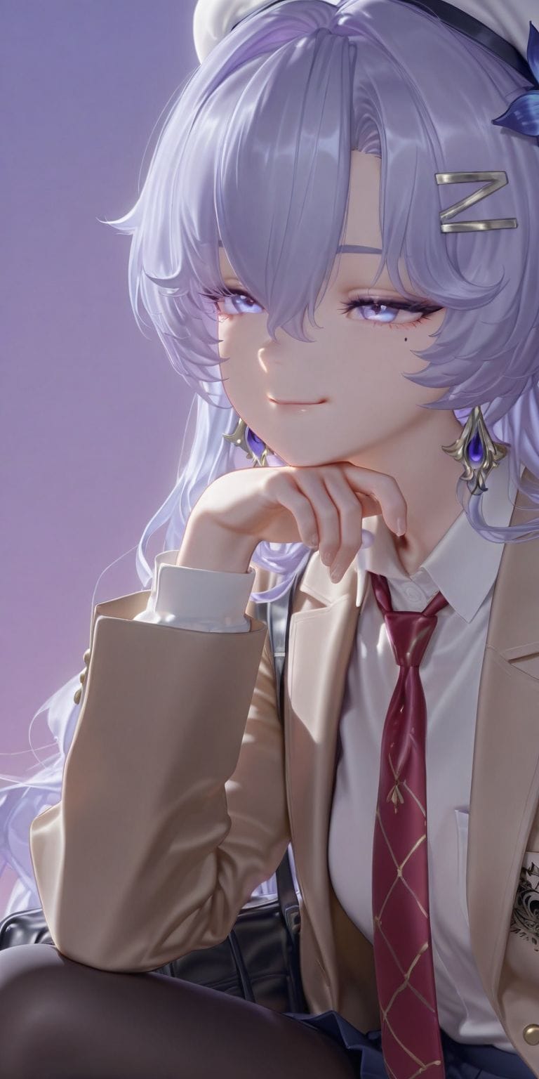 紫色更有韵味 鸣潮 坎特蕾拉 调皮女仆装壁纸图片-皮皮兔动漫