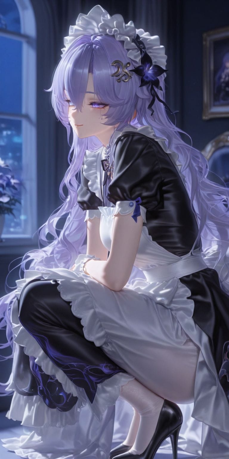 紫色更有韵味 鸣潮 坎特蕾拉 调皮女仆装壁纸图片