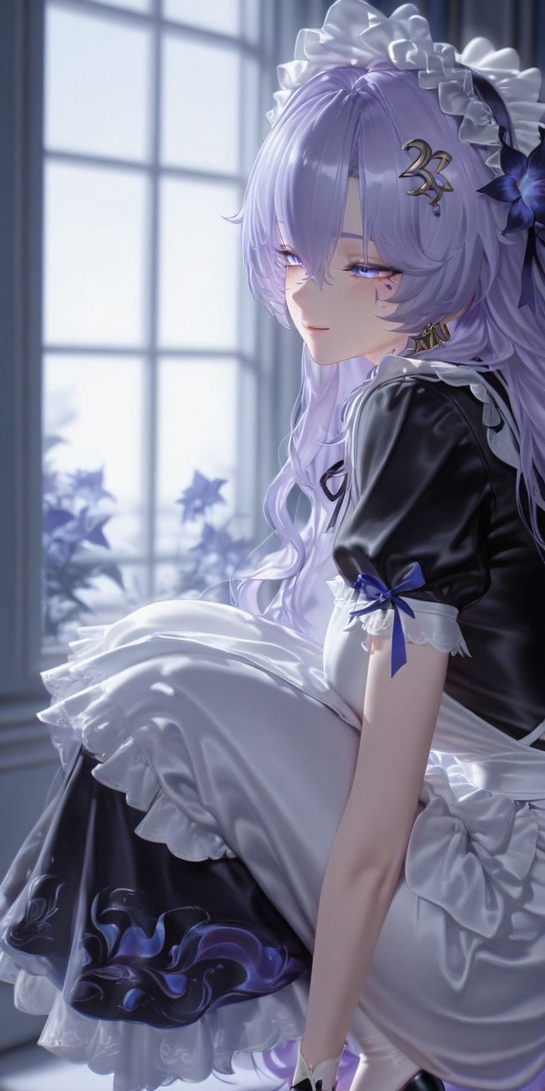 紫色更有韵味 鸣潮 坎特蕾拉 调皮女仆装壁纸图片