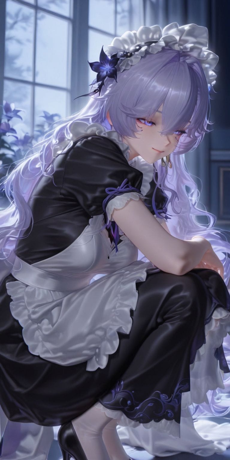 紫色更有韵味 鸣潮 坎特蕾拉 调皮女仆装壁纸图片