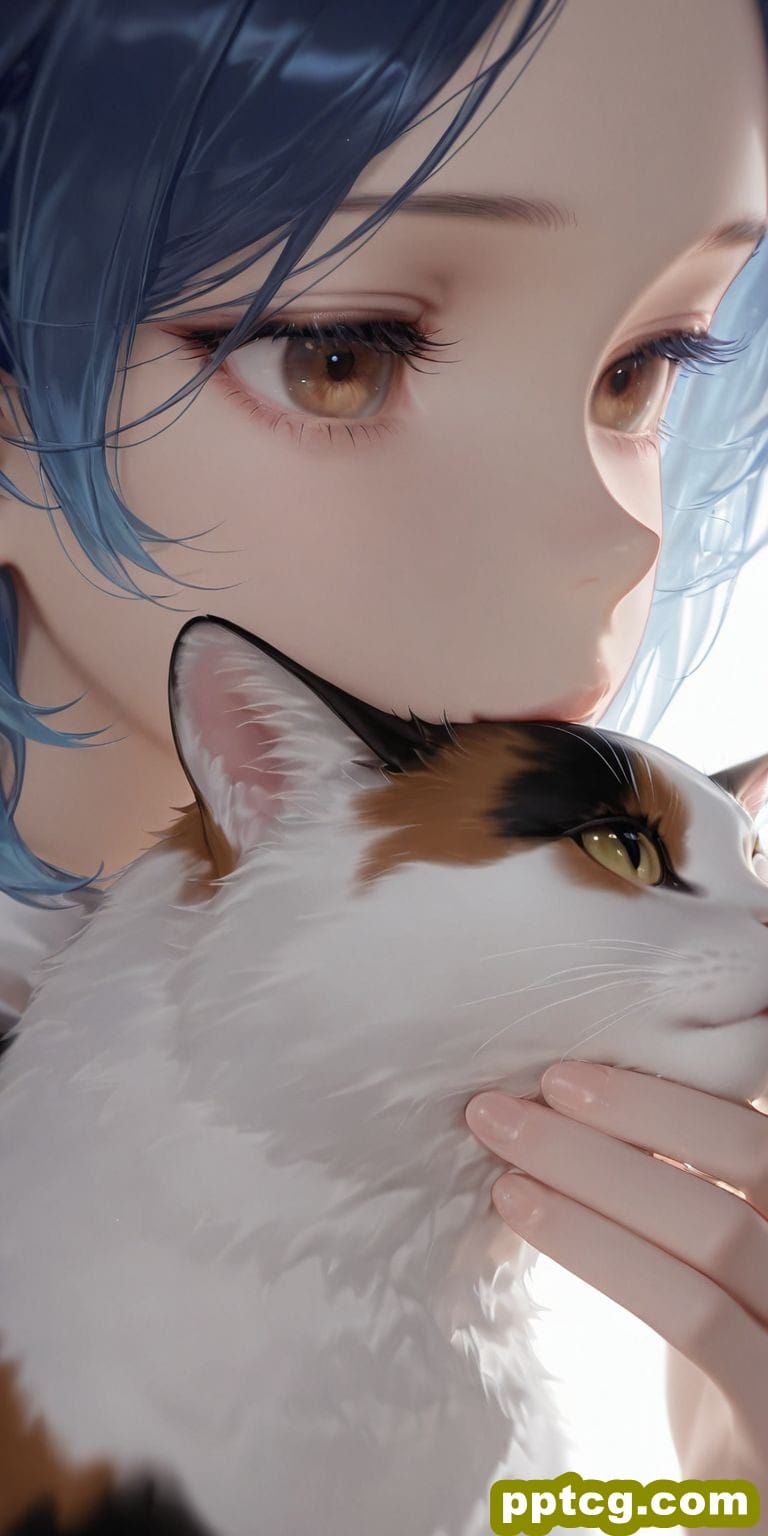 猫和少女 二次元女孩 动漫美女壁纸-皮皮兔动漫