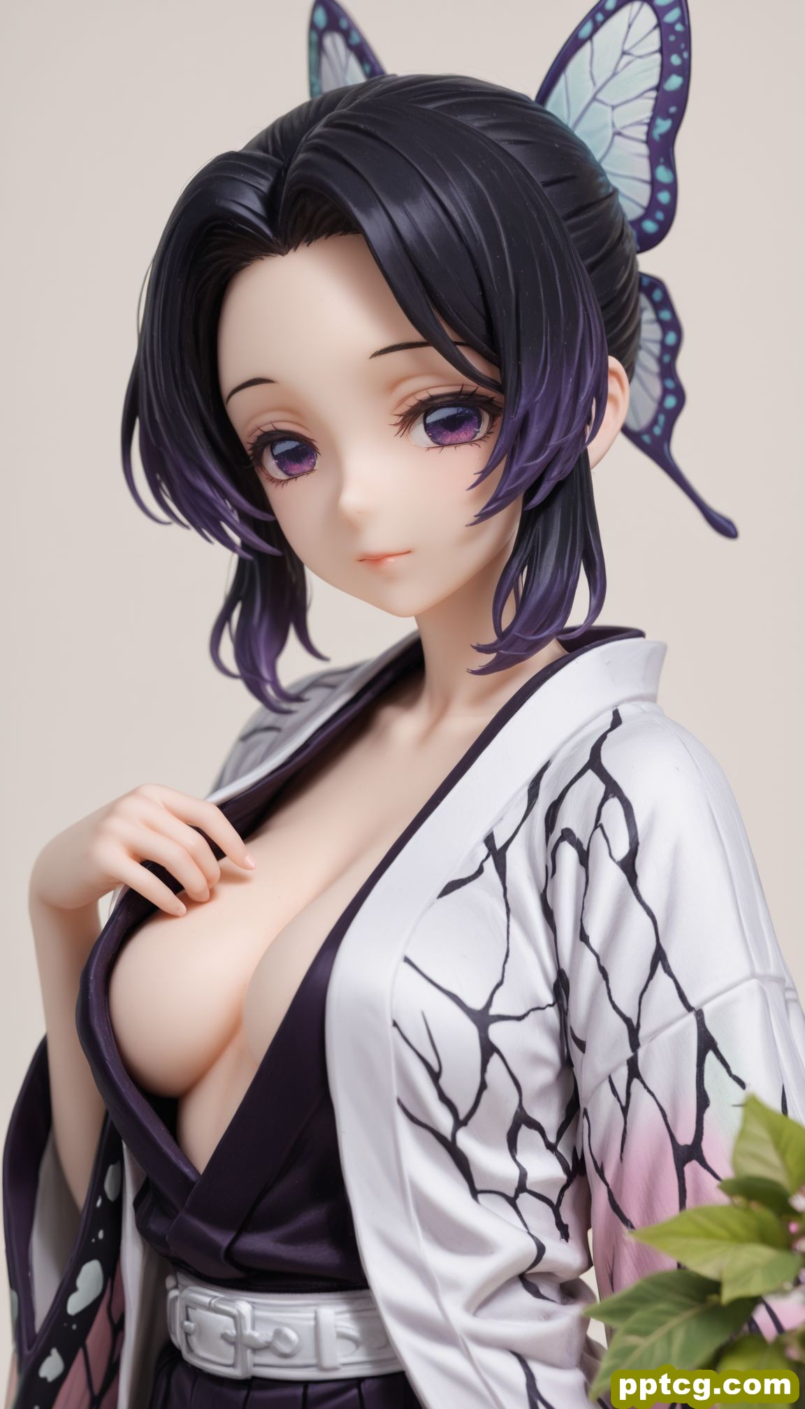 蝴蝶忍 鬼灭之刃 ai绘画手办壁纸-皮皮兔动漫