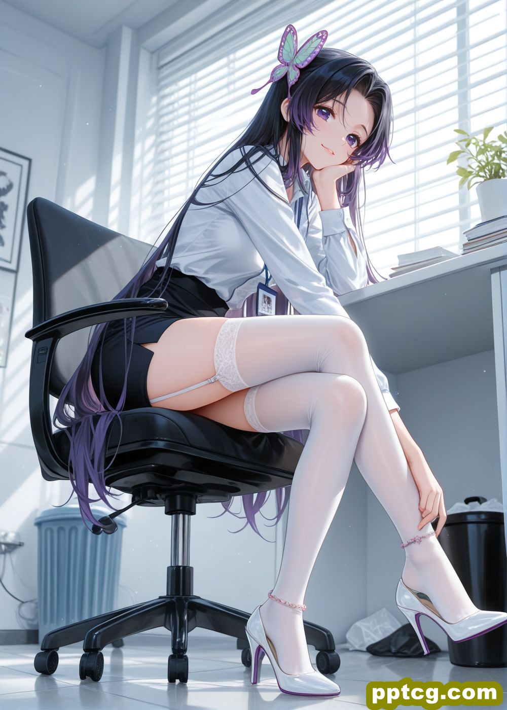 鬼灭之刃 蝴蝶忍 甘露寺蜜璃 祢豆子 动漫壁纸 丝袜黑丝白丝 职业装 高跟鞋 大长腿