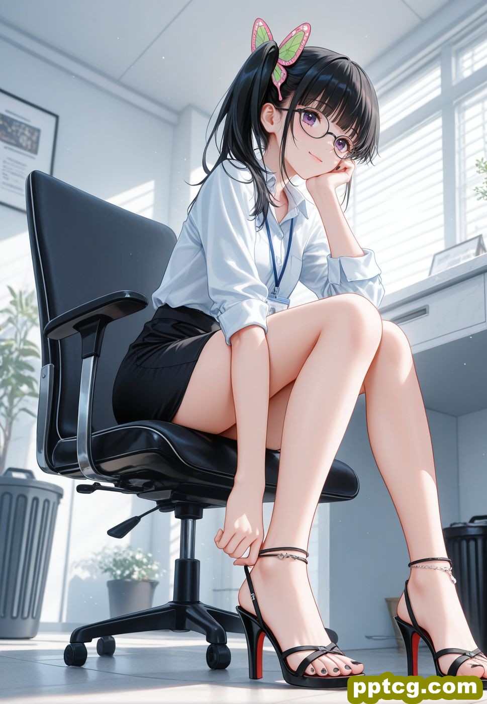 鬼灭之刃 蝴蝶忍 甘露寺蜜璃 祢豆子 动漫壁纸 丝袜黑丝白丝 职业装 高跟鞋 大长腿