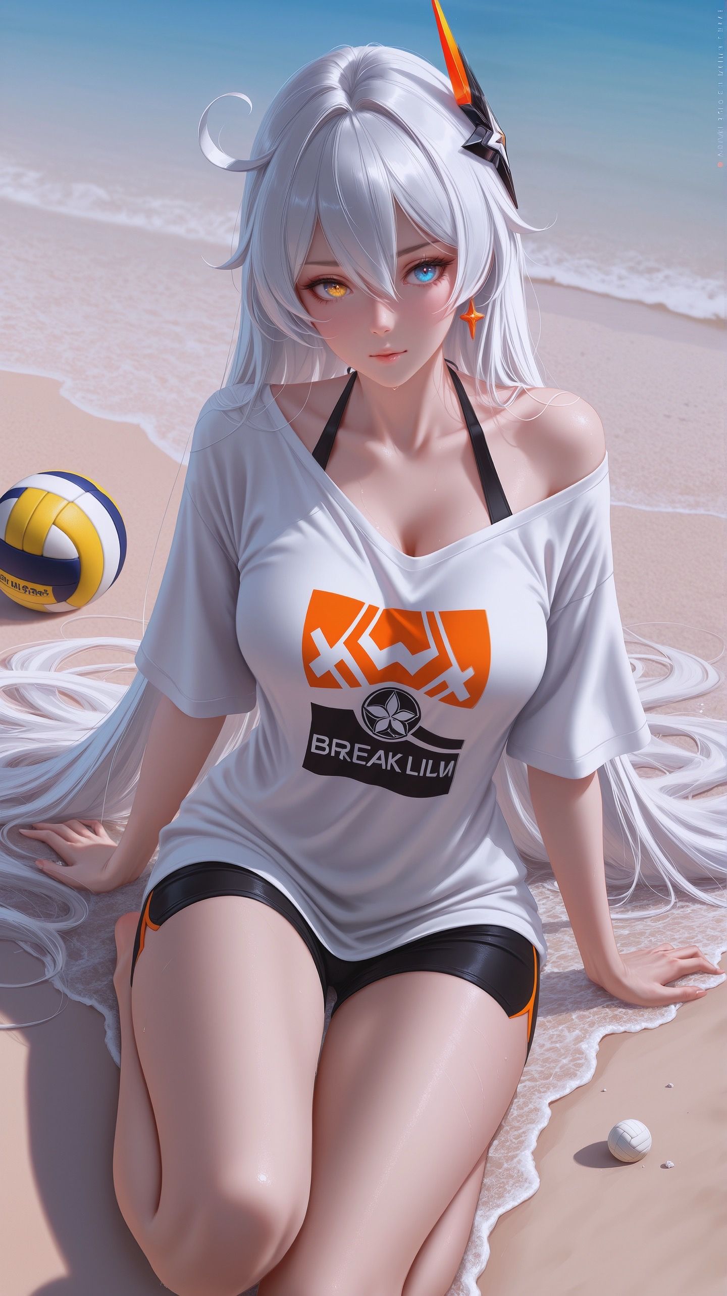 沙滩排球日光浴 海边沙滩 崩坏三 游戏 二次元