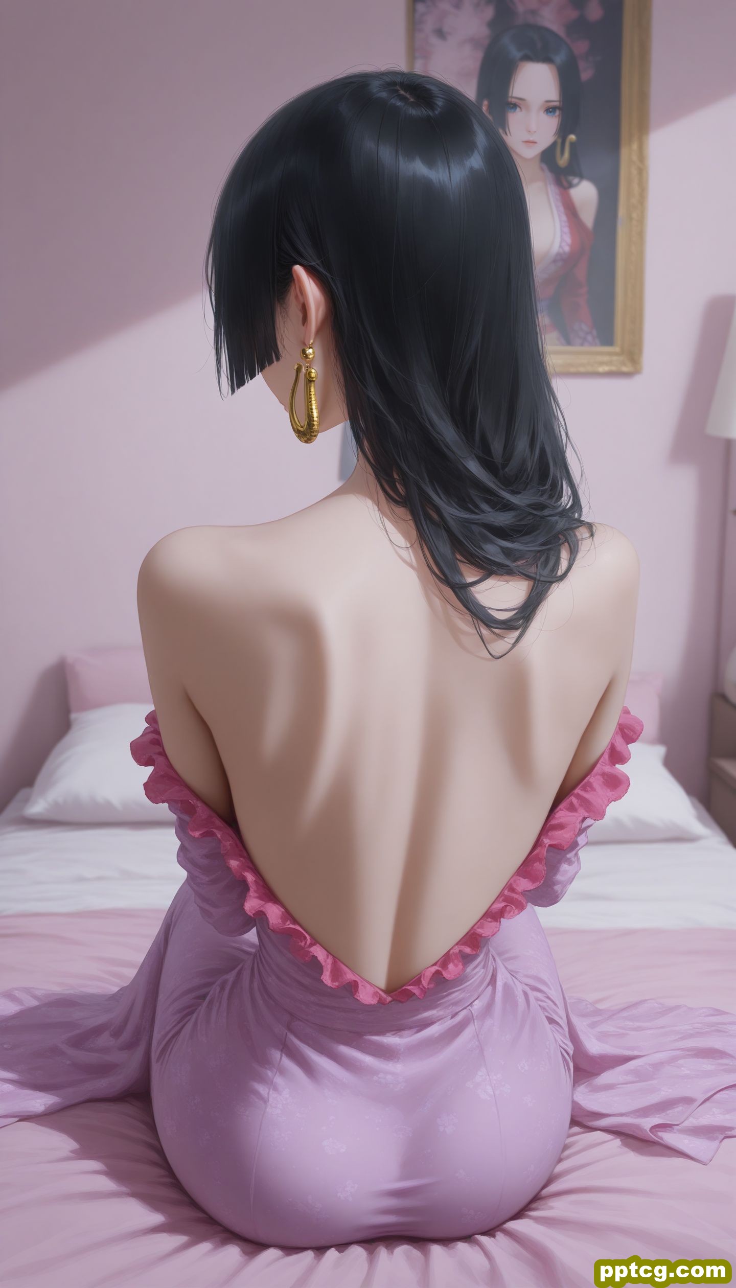 海贼王 女帝汉库克 美背杀 ai绘画壁纸图片