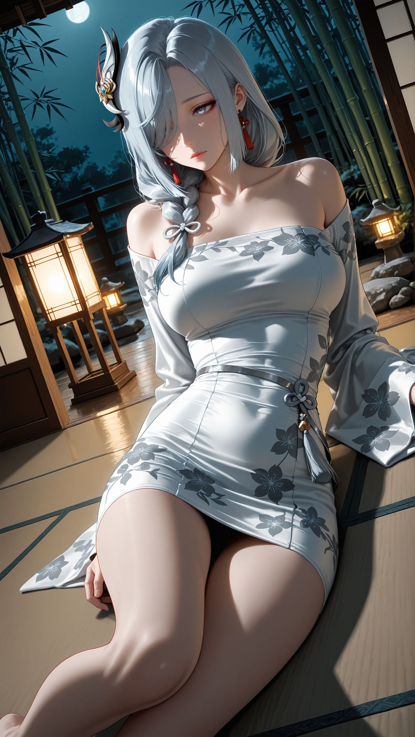 原神 申鹤 古风美女 完美身材 ai绘画