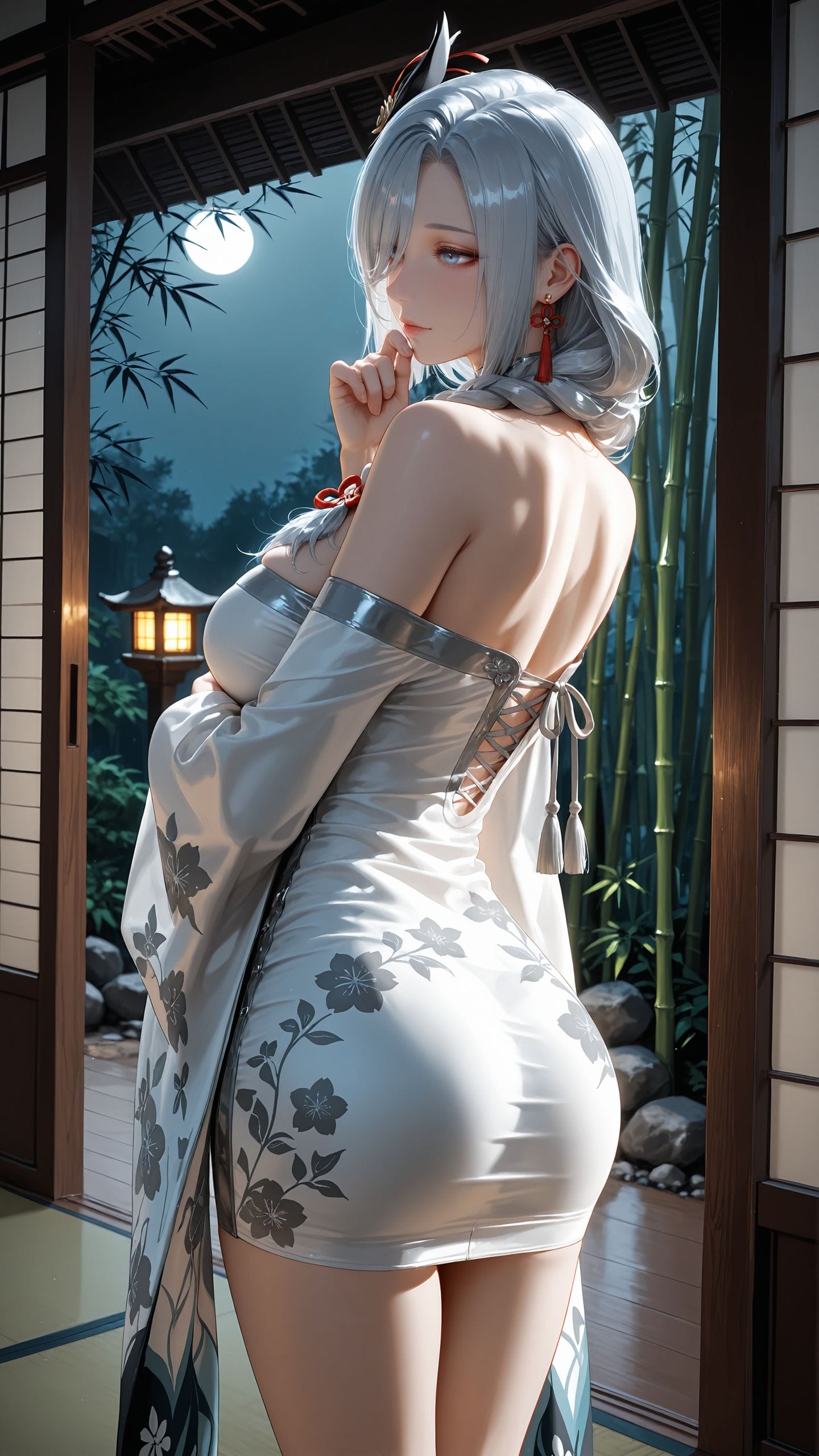 原神 申鹤 古风美女 完美身材 ai绘画