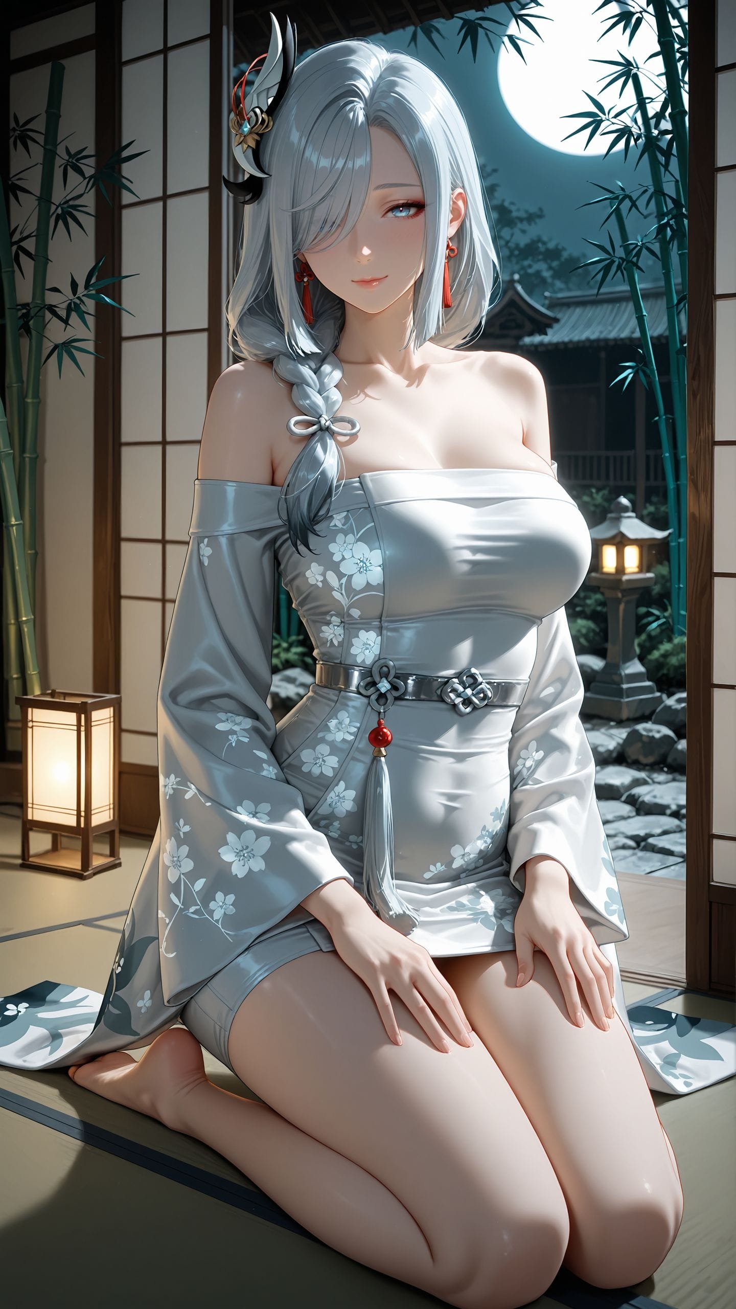 原神 申鹤 古风美女 完美身材 ai绘画