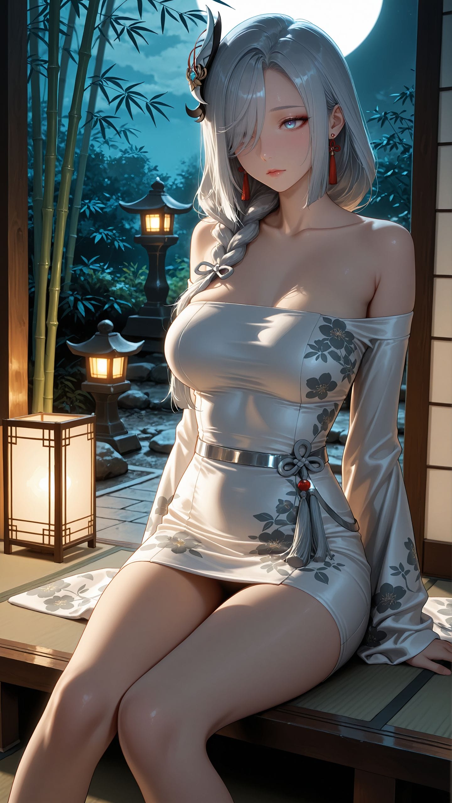 原神 申鹤 古风美女 完美身材 ai绘画