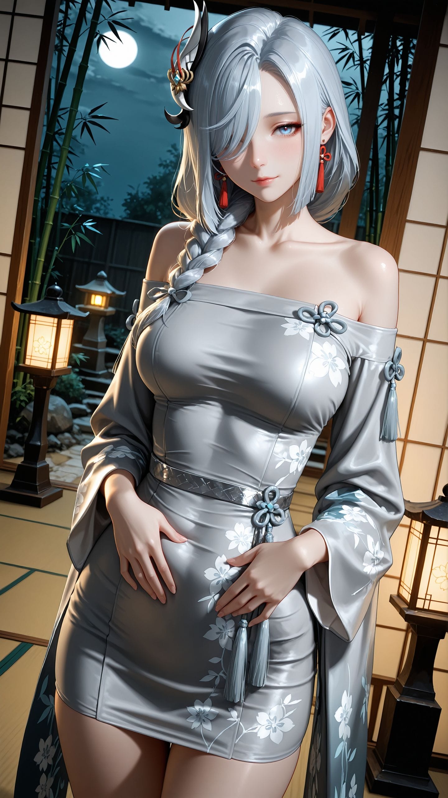 原神 申鹤 古风美女 完美身材 ai绘画