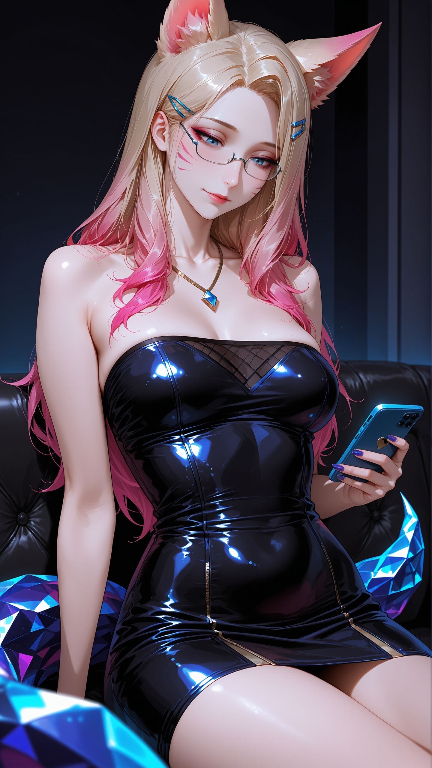 英雄联盟kda 阿狸 卡莎 御姐 ai绘画壁纸