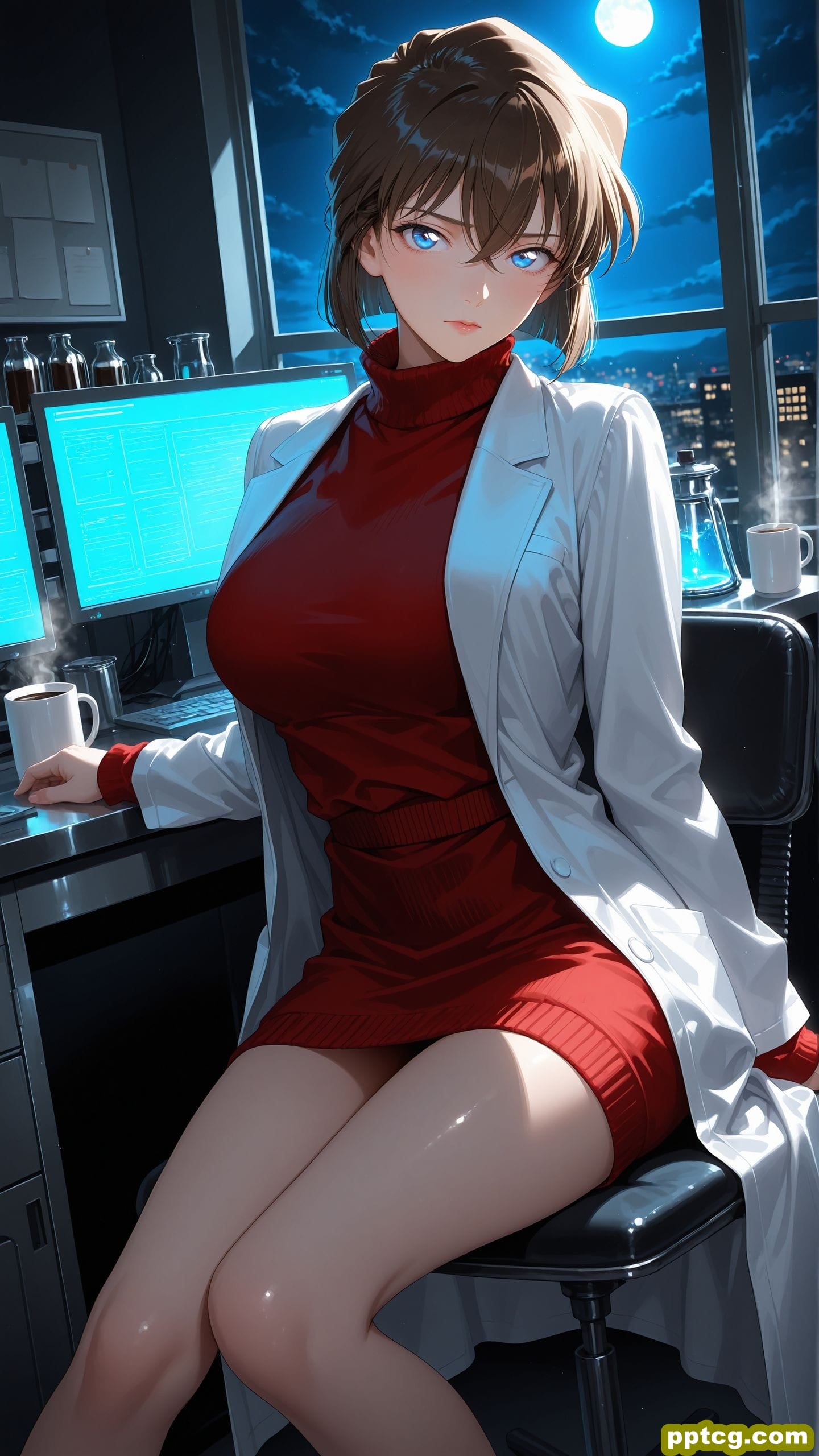 冰山美人雪莉 反差美学 4k高清壁纸 宫野志保 灰原哀 名侦探柯南 同人 ai绘画