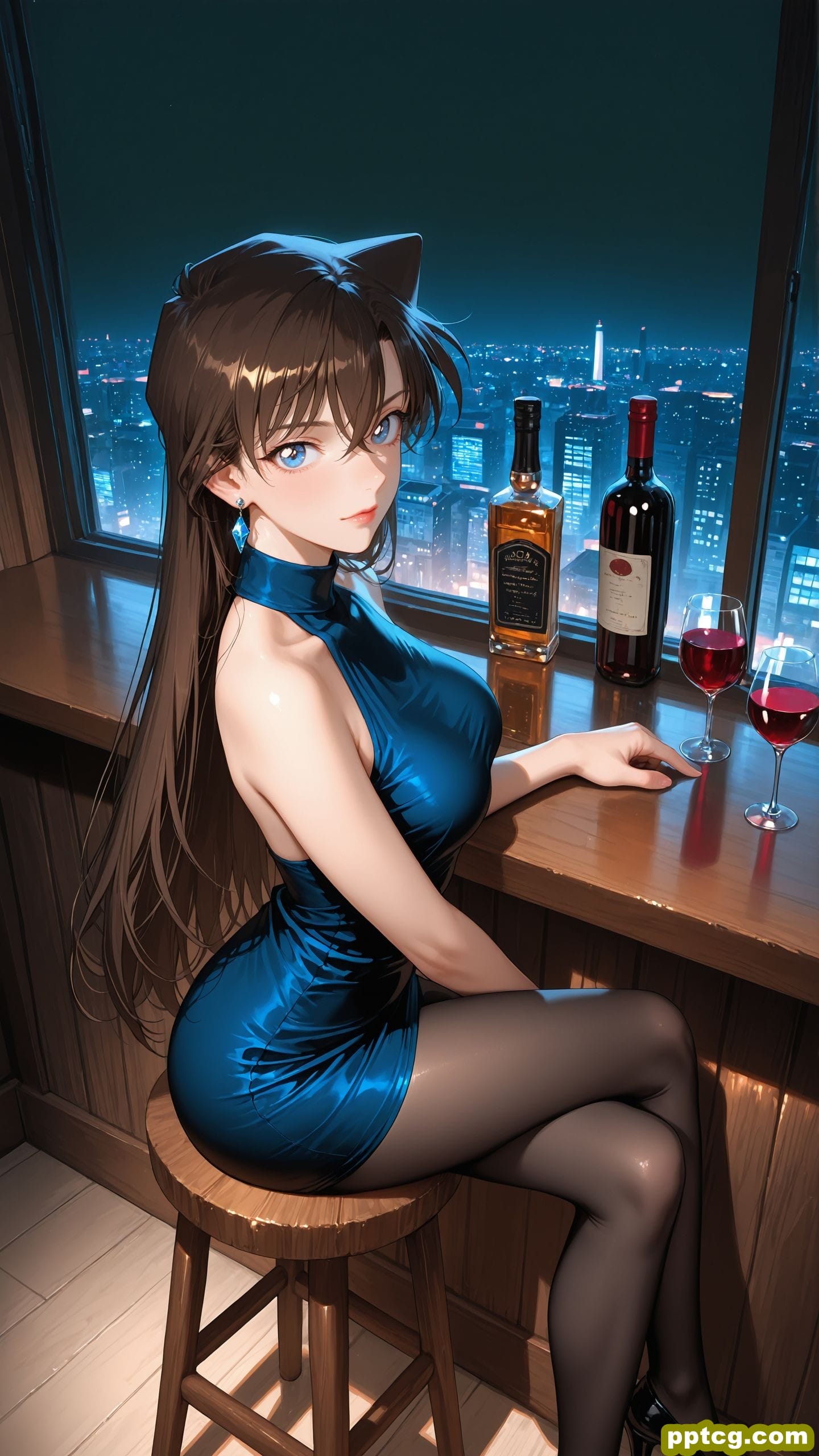 ai绘画 名侦探柯南 灰原哀 贝尔摩德 极品身材 黑丝