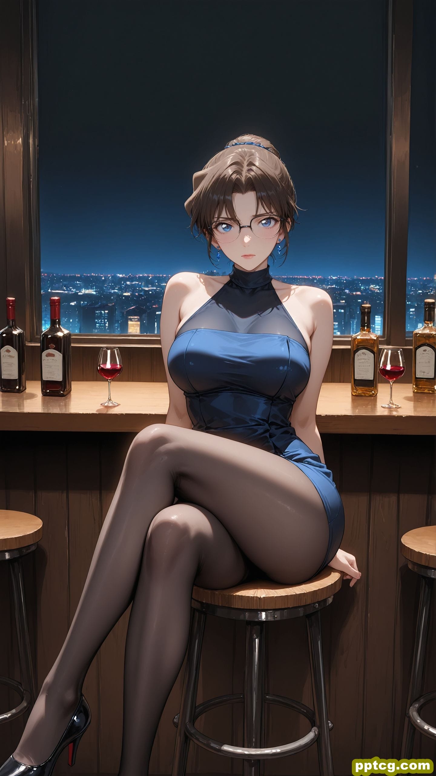 ai绘画 名侦探柯南 灰原哀 贝尔摩德 极品身材 黑丝