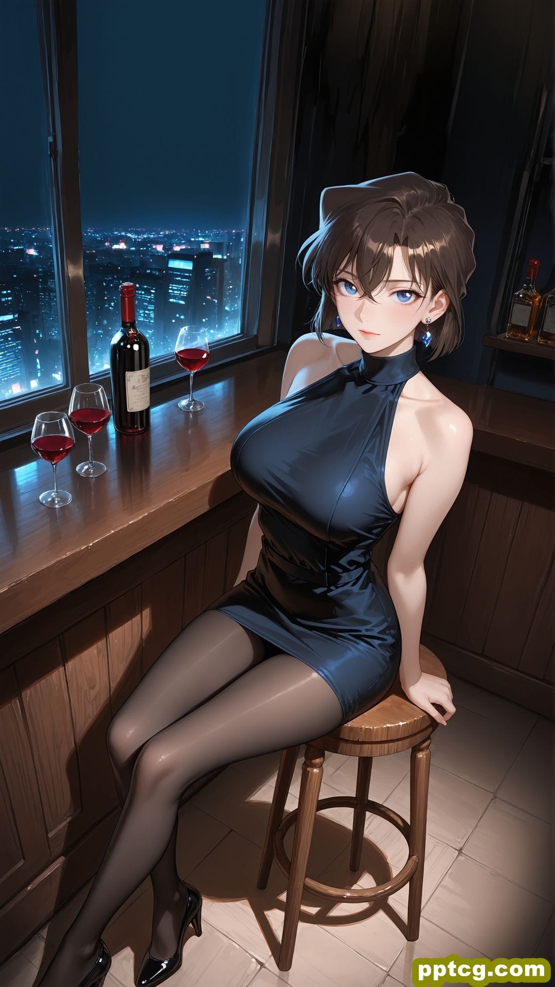 ai绘画 名侦探柯南 灰原哀 贝尔摩德 极品身材 黑丝