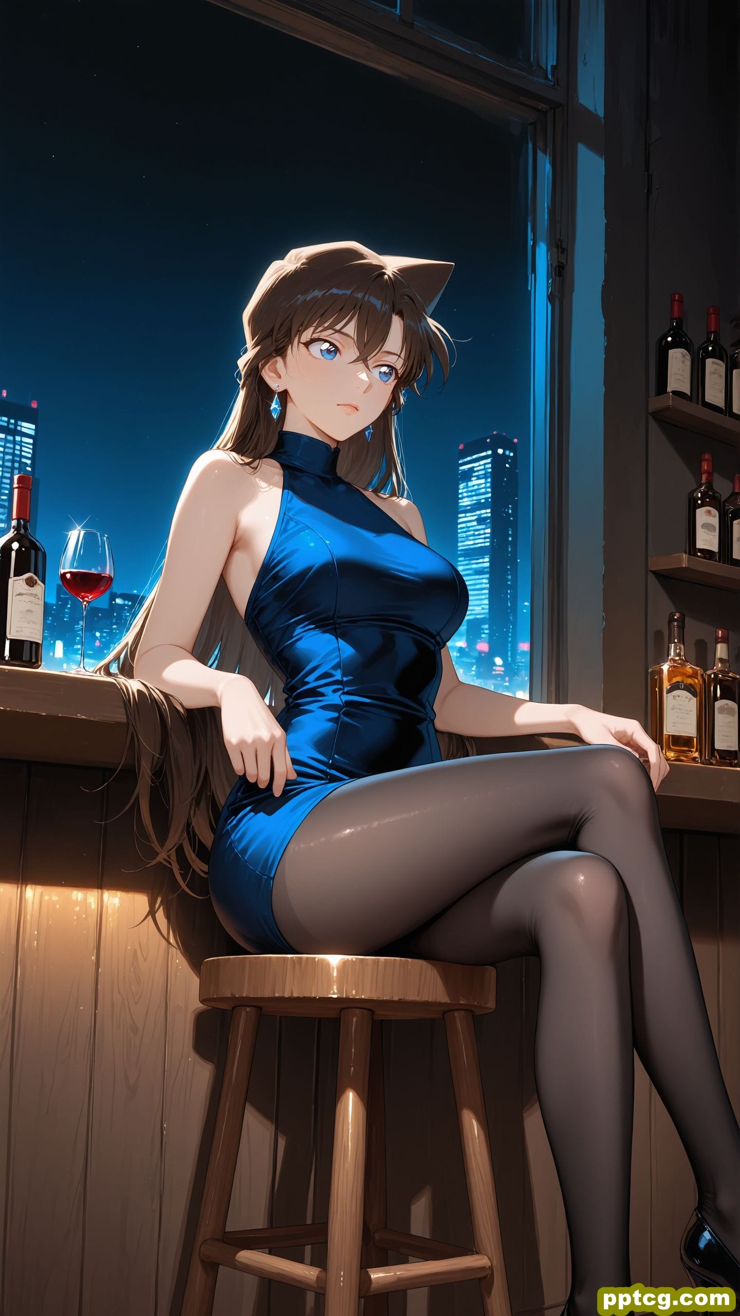 ai绘画 名侦探柯南 灰原哀 贝尔摩德 极品身材 黑丝