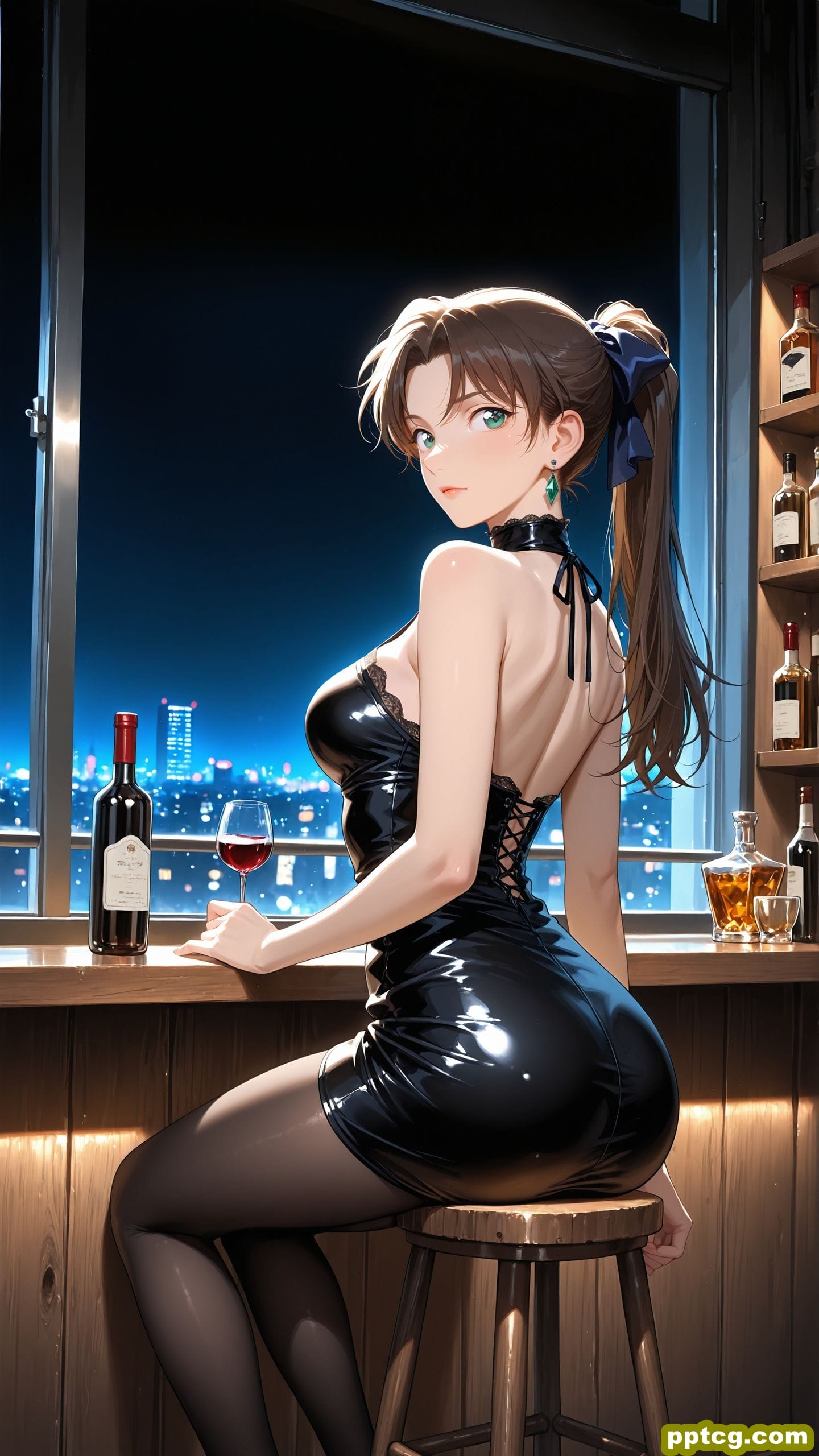 ai绘画 名侦探柯南 灰原哀 贝尔摩德 极品身材 黑丝