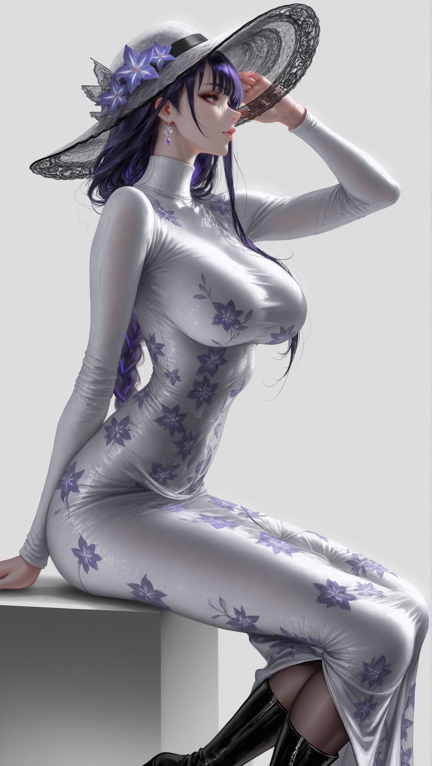 原神 雷电将军 多角度服装及侧颜展示 游戏二次元 Ai绘画-皮皮兔动漫