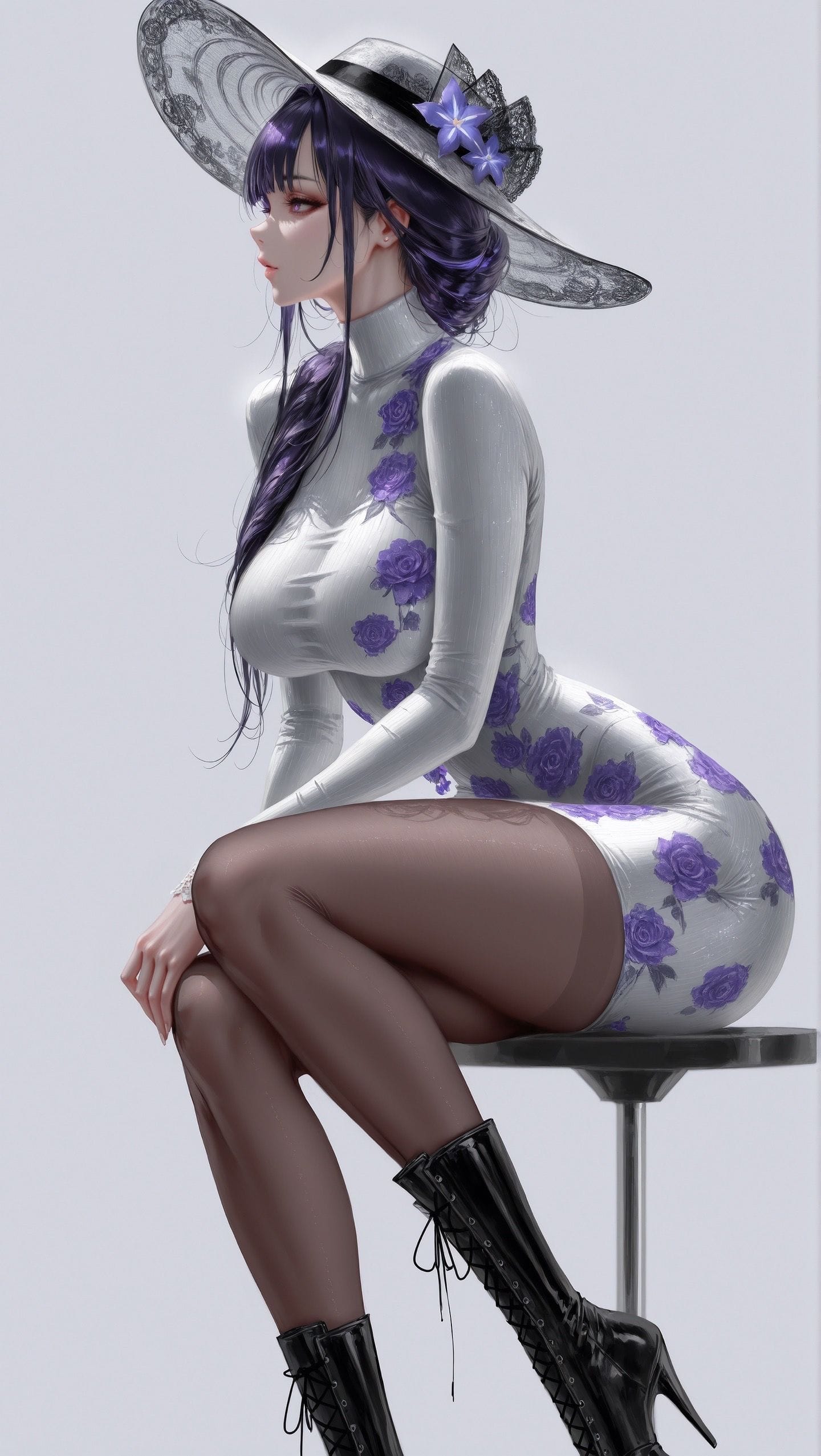 原神 雷电将军 多角度服装及侧颜展示 游戏二次元 Ai绘画