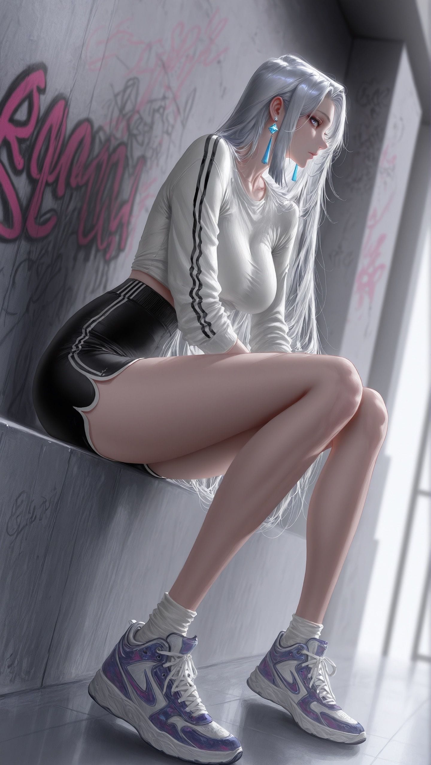 申鹤 韩漫画风 侧颜超美 二次元游戏原神美女 御姐-皮皮兔动漫