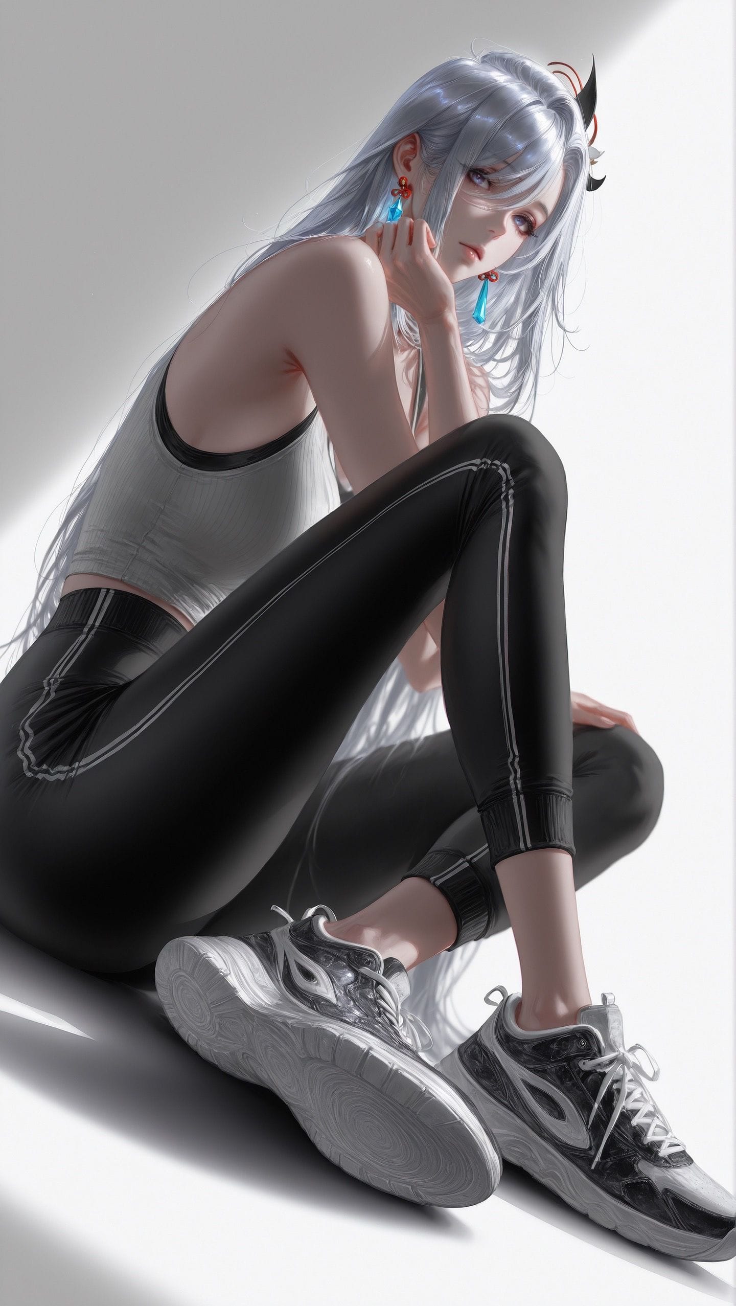 申鹤 韩漫画风 侧颜超美 二次元游戏原神美女 御姐