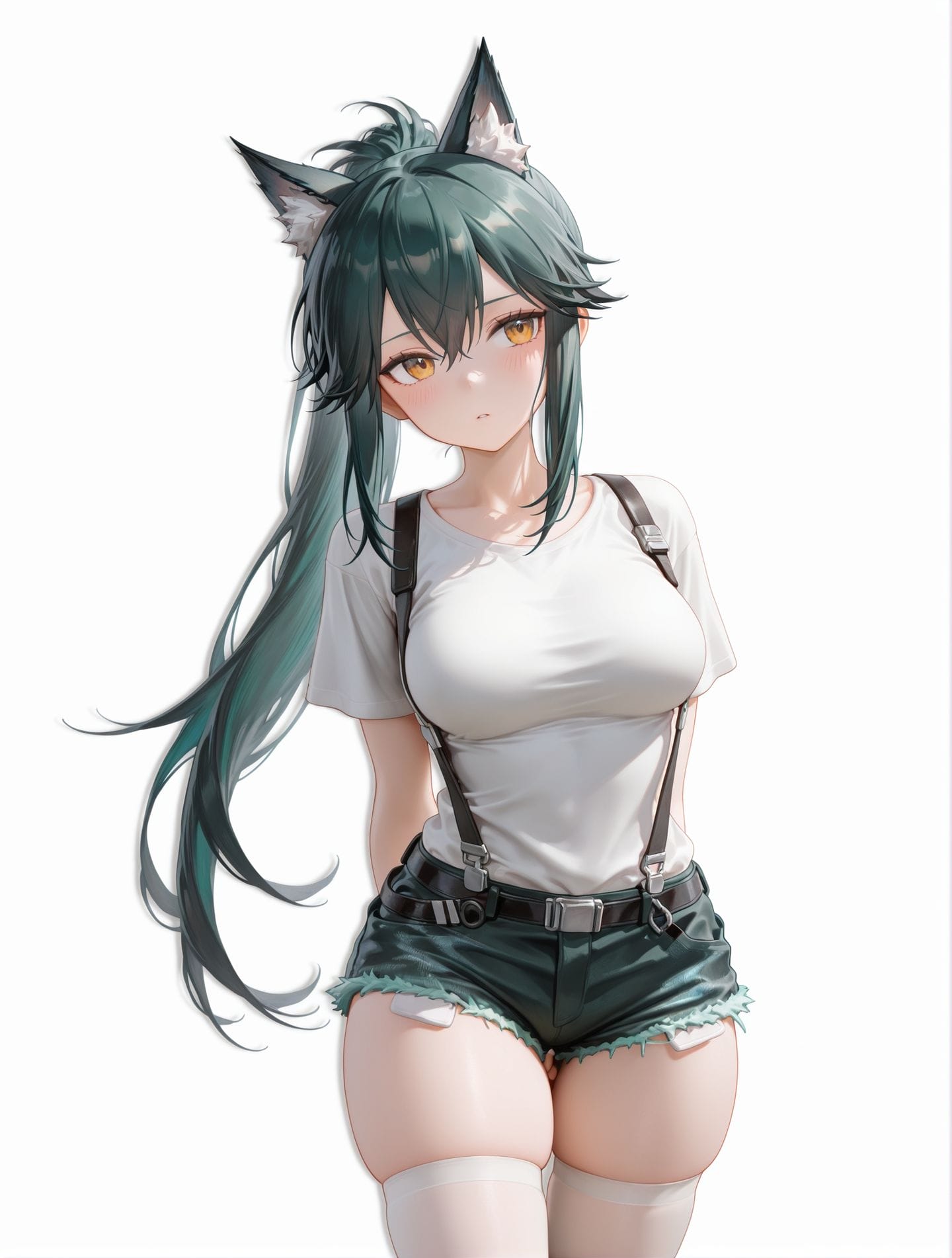 明日方舟德克萨斯 可爱 比耶 肉腿丝袜白丝