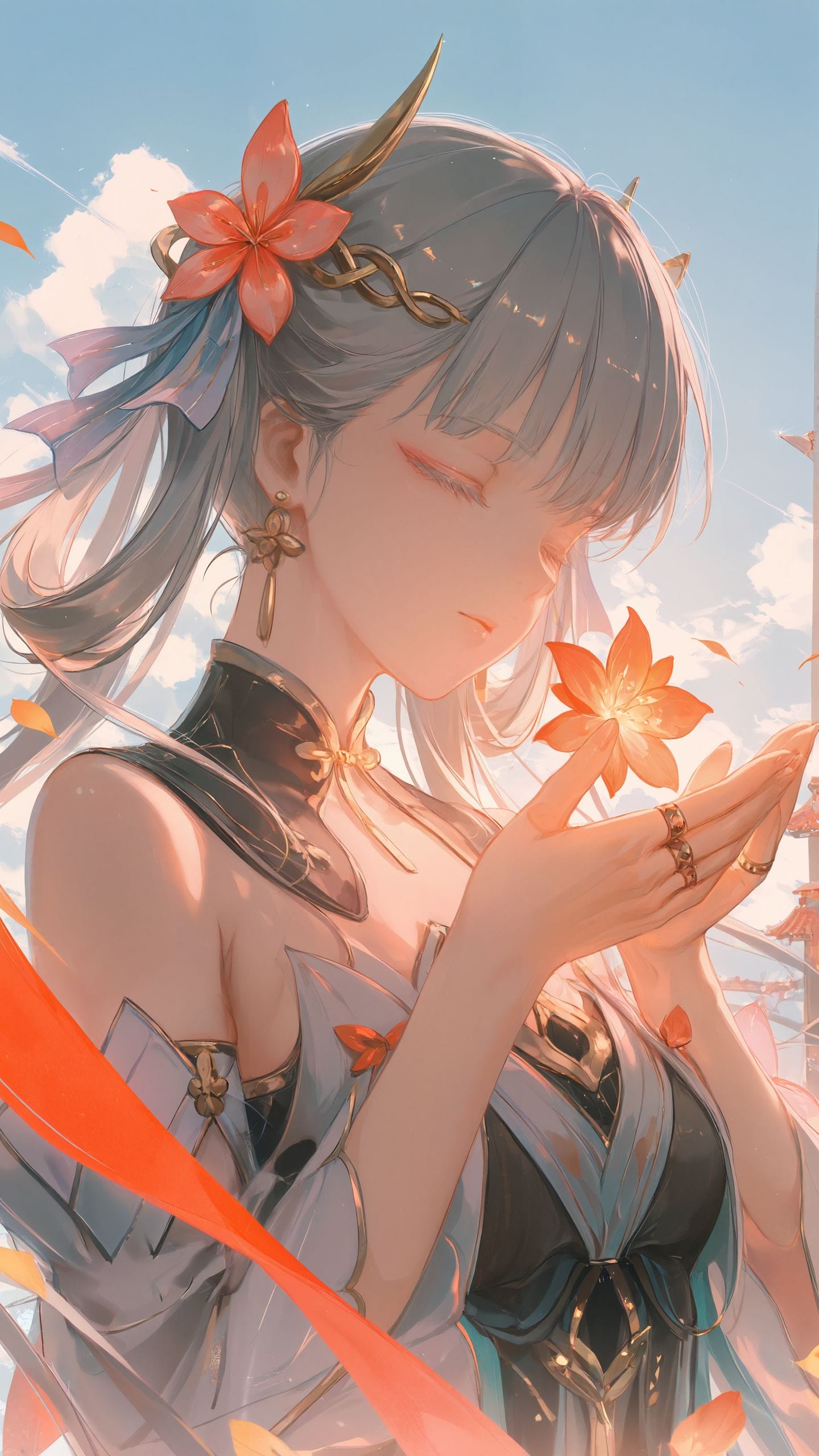 今汐桃夭灼灼2K鸣潮壁纸 二次元游戏超清唯美少女壁纸