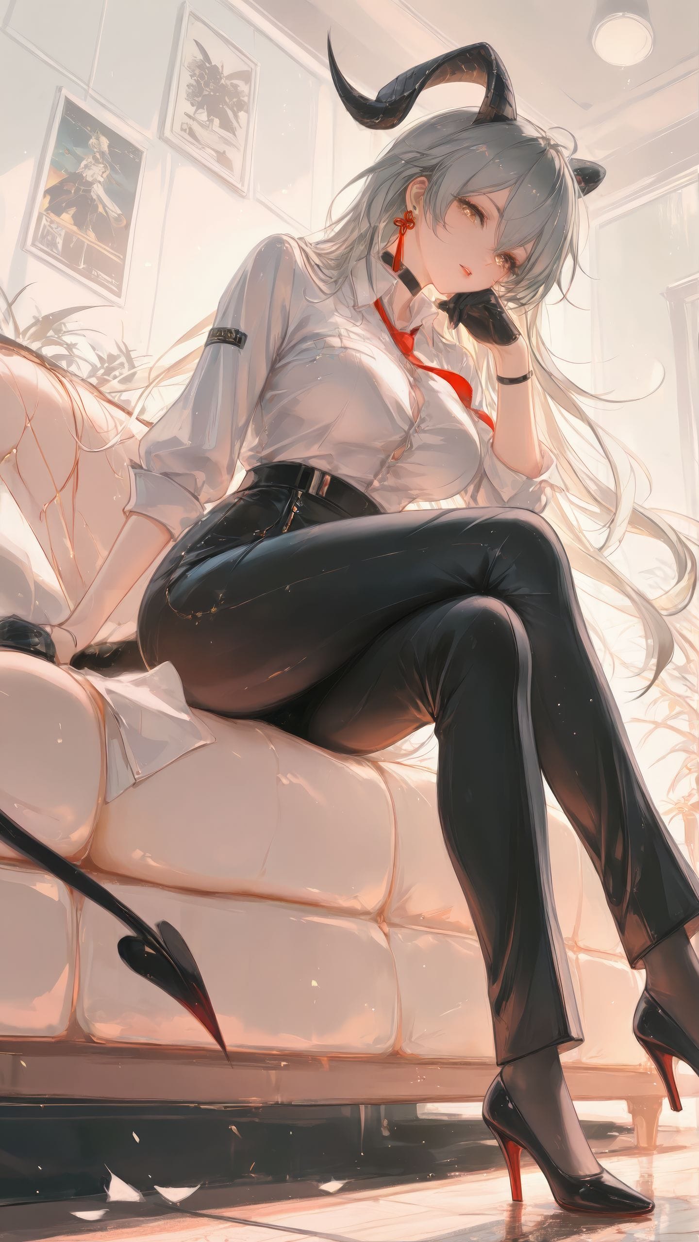 赞妮 鸣潮壁纸 游戏美女角色AI绘画 冷库眼神