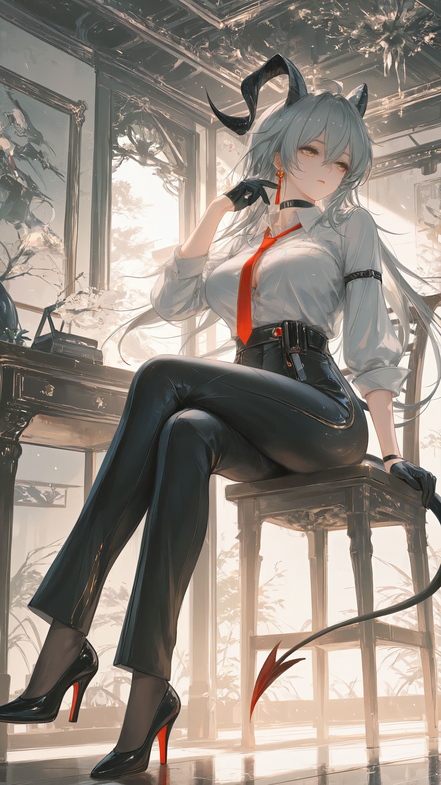 赞妮 鸣潮壁纸 游戏美女角色AI绘画 冷库眼神