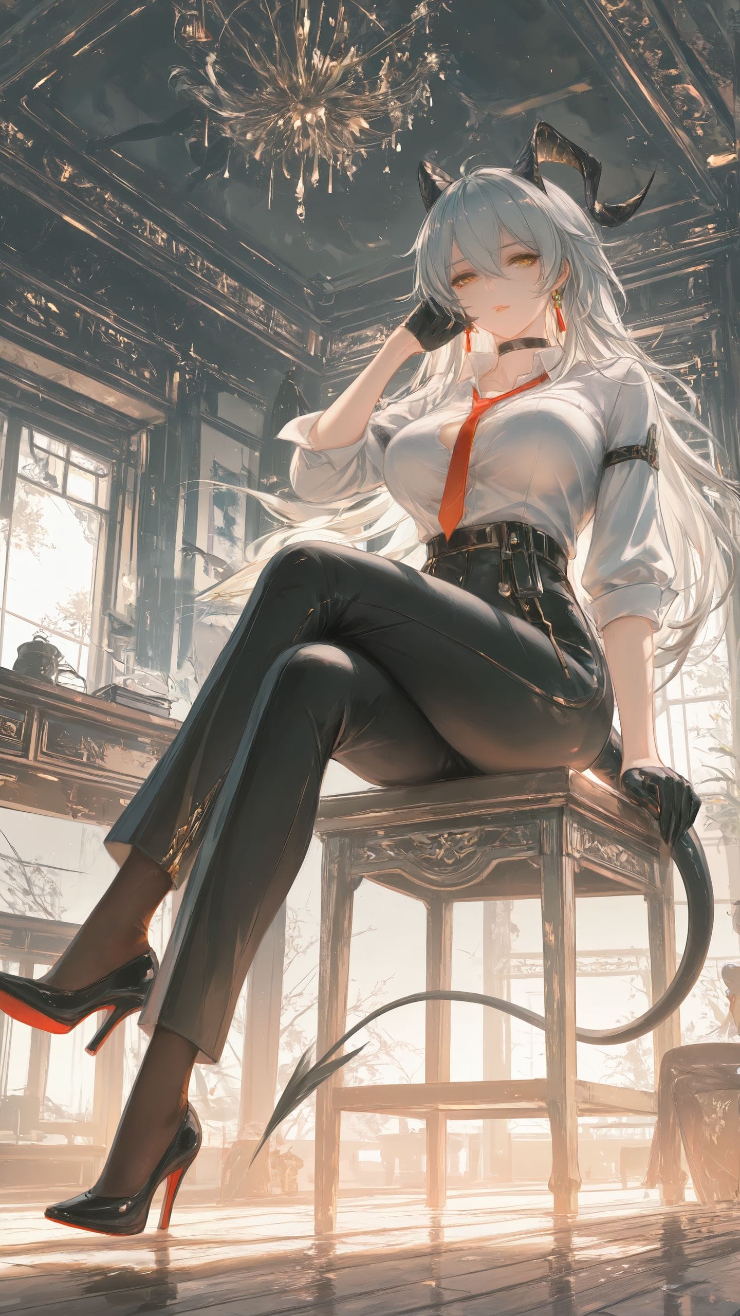 赞妮 鸣潮壁纸 游戏美女角色AI绘画 冷库眼神