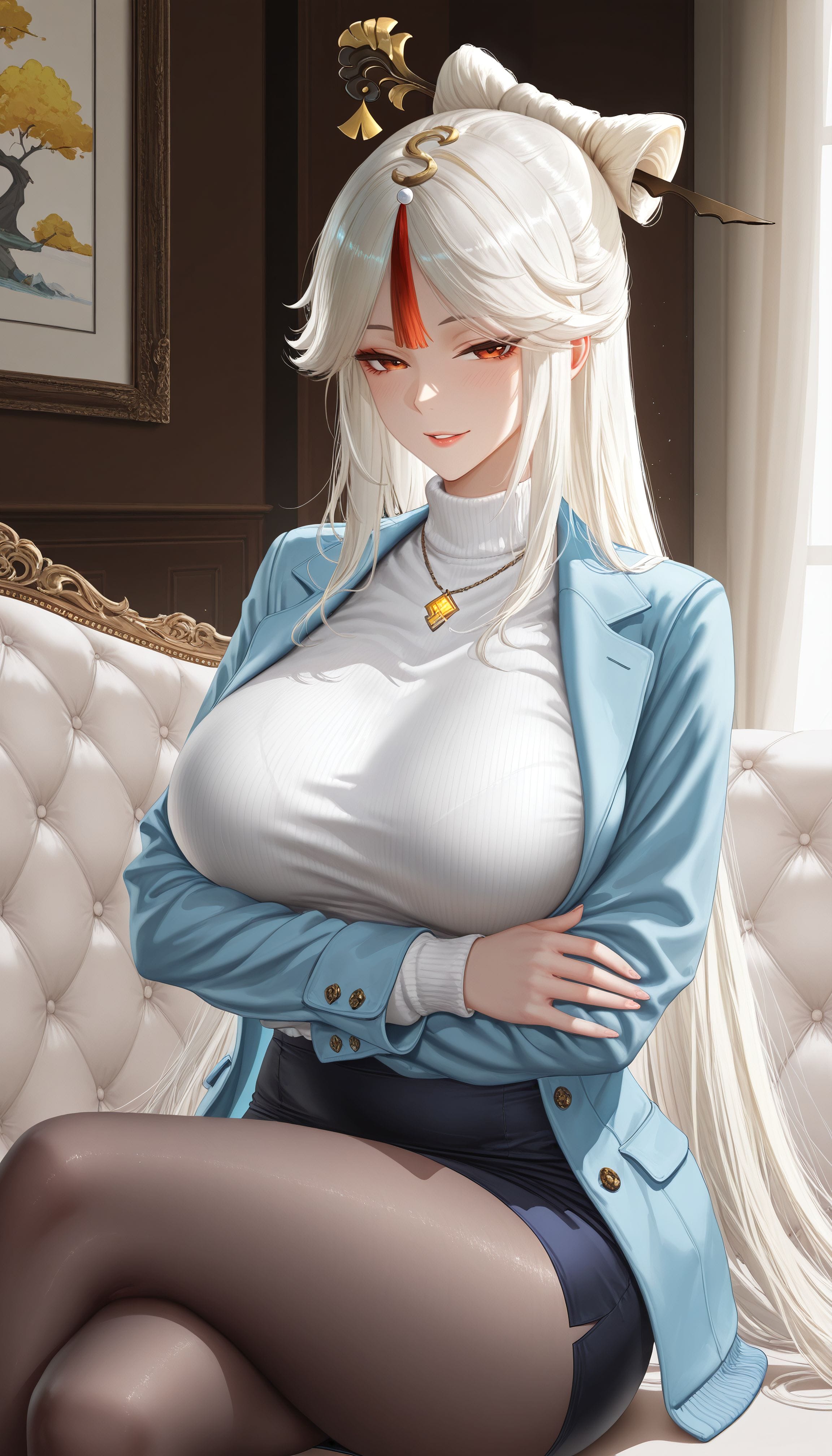 雪女×凝光两种魅力的完美融合既视感 二次元原神 雪乃深冬