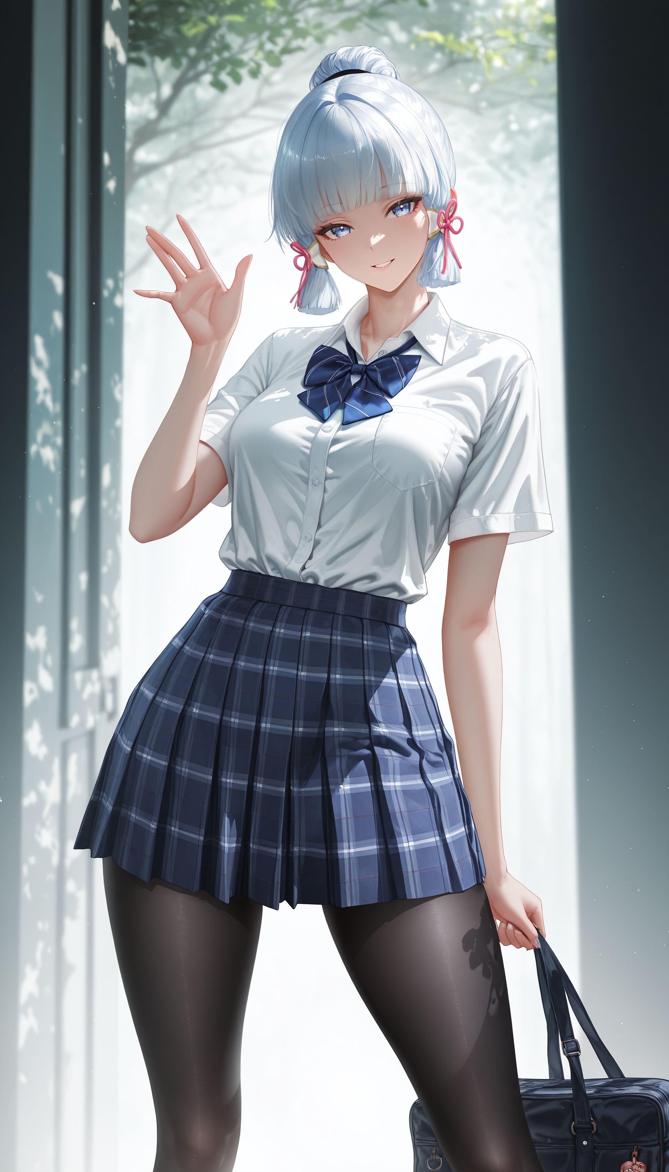 二次元游戏原神壁纸 厚黑美学 雷电将军 神里绫华 JK 裤袜丝袜黑丝-皮皮兔动漫