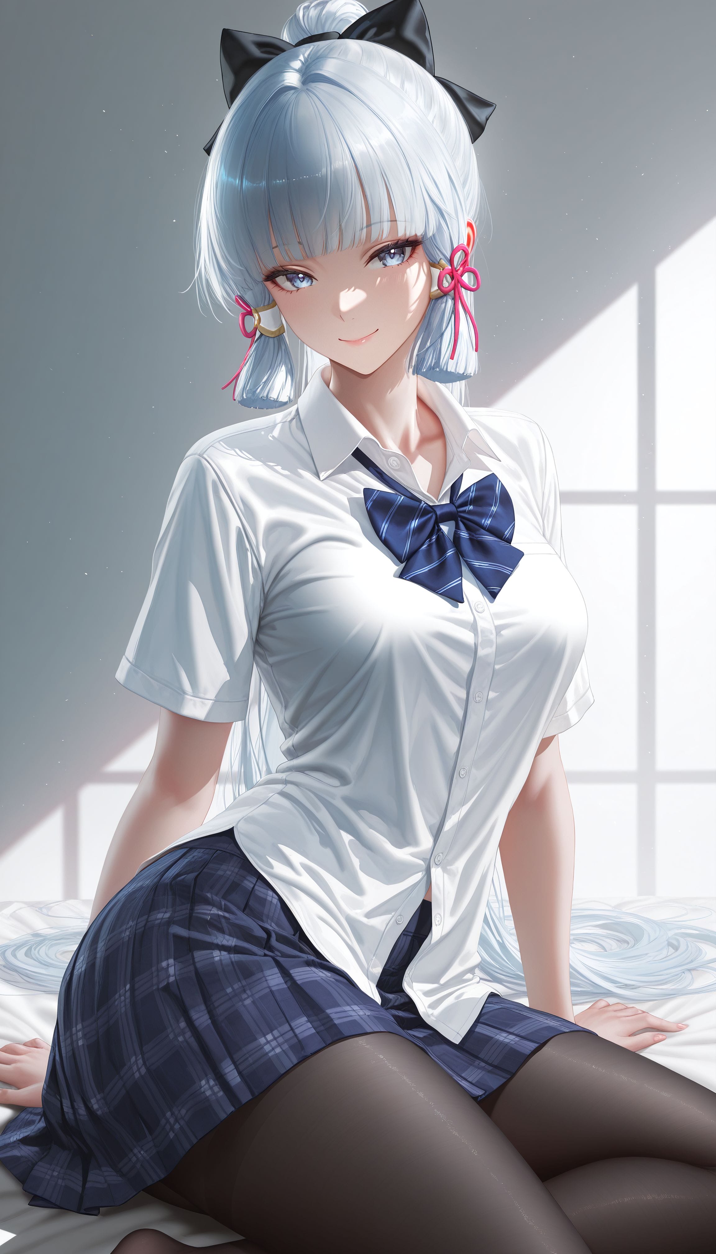 二次元游戏原神壁纸 厚黑美学 雷电将军 神里绫华 JK 裤袜丝袜黑丝