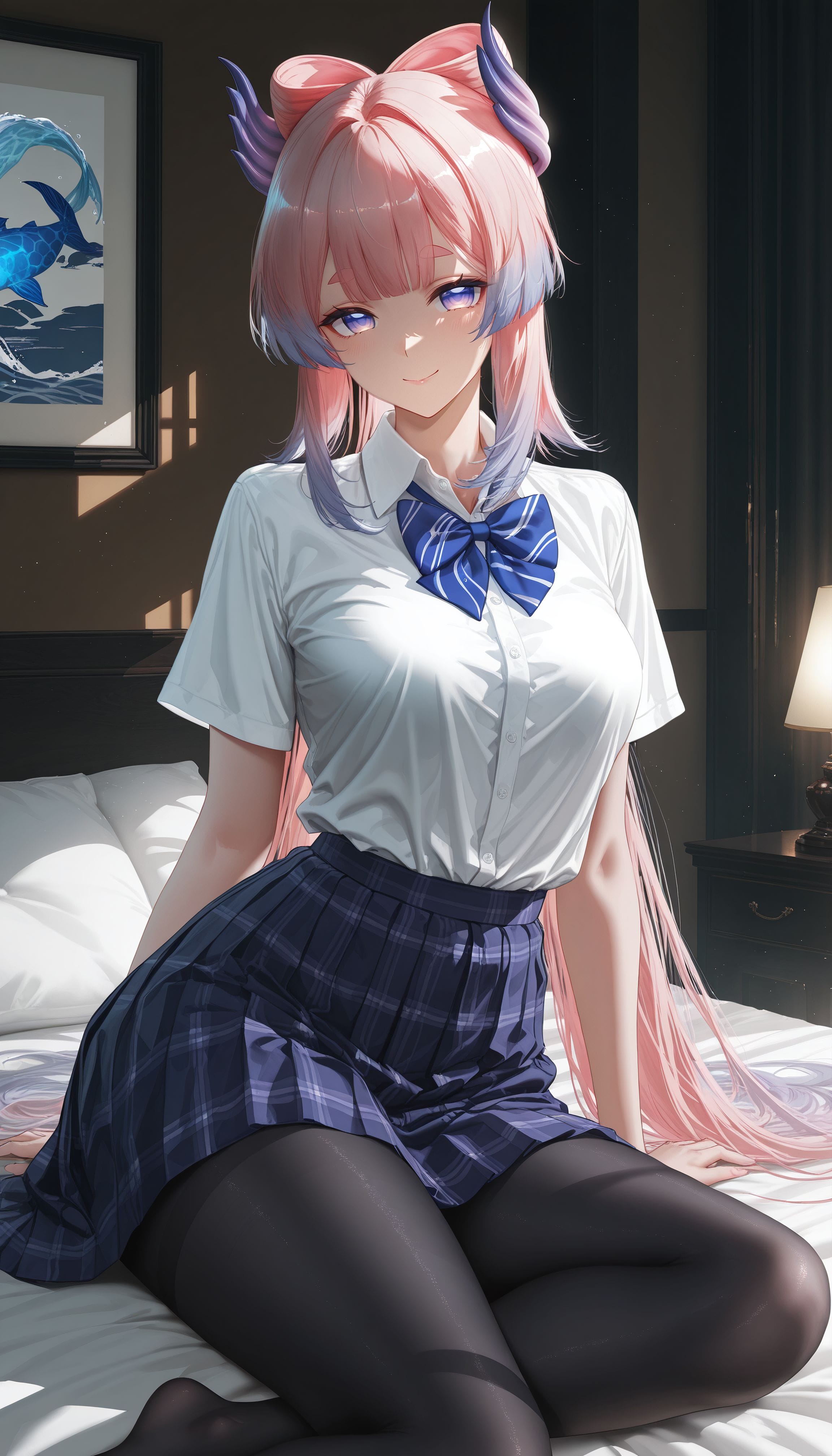 二次元游戏原神壁纸 厚黑美学 雷电将军 神里绫华 JK 裤袜丝袜黑丝