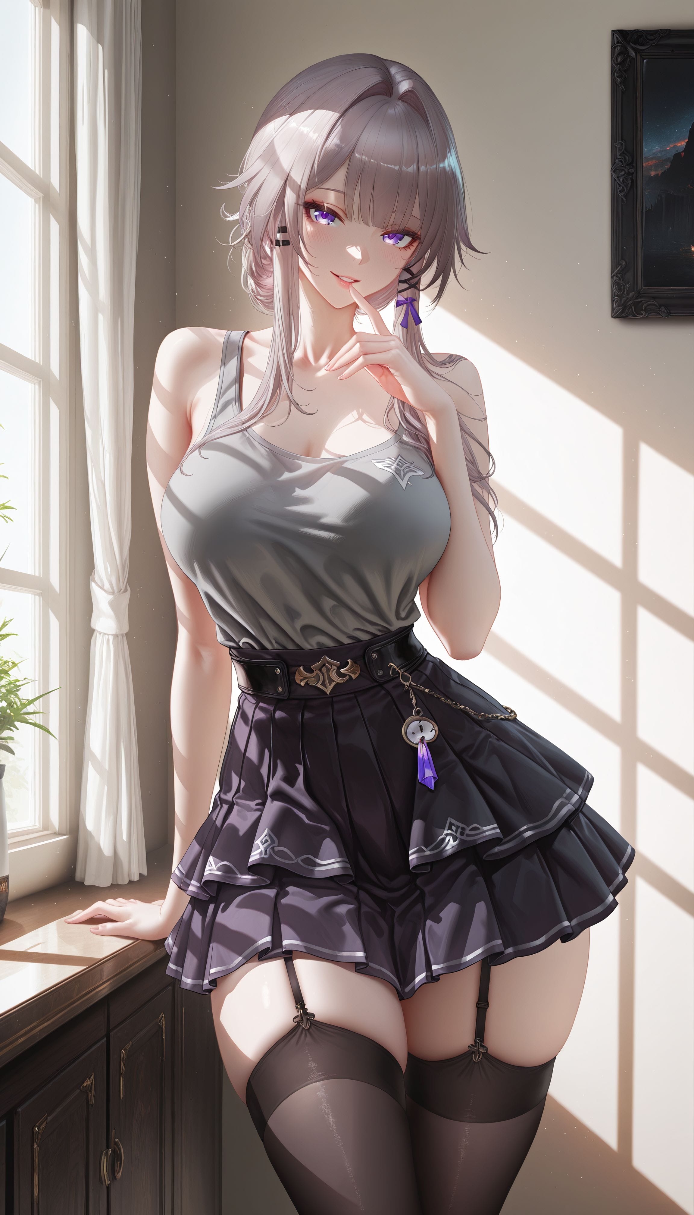 大黑塔 二次元 崩坏星穹铁道 少女感 黑丝吊带袜-皮皮兔动漫