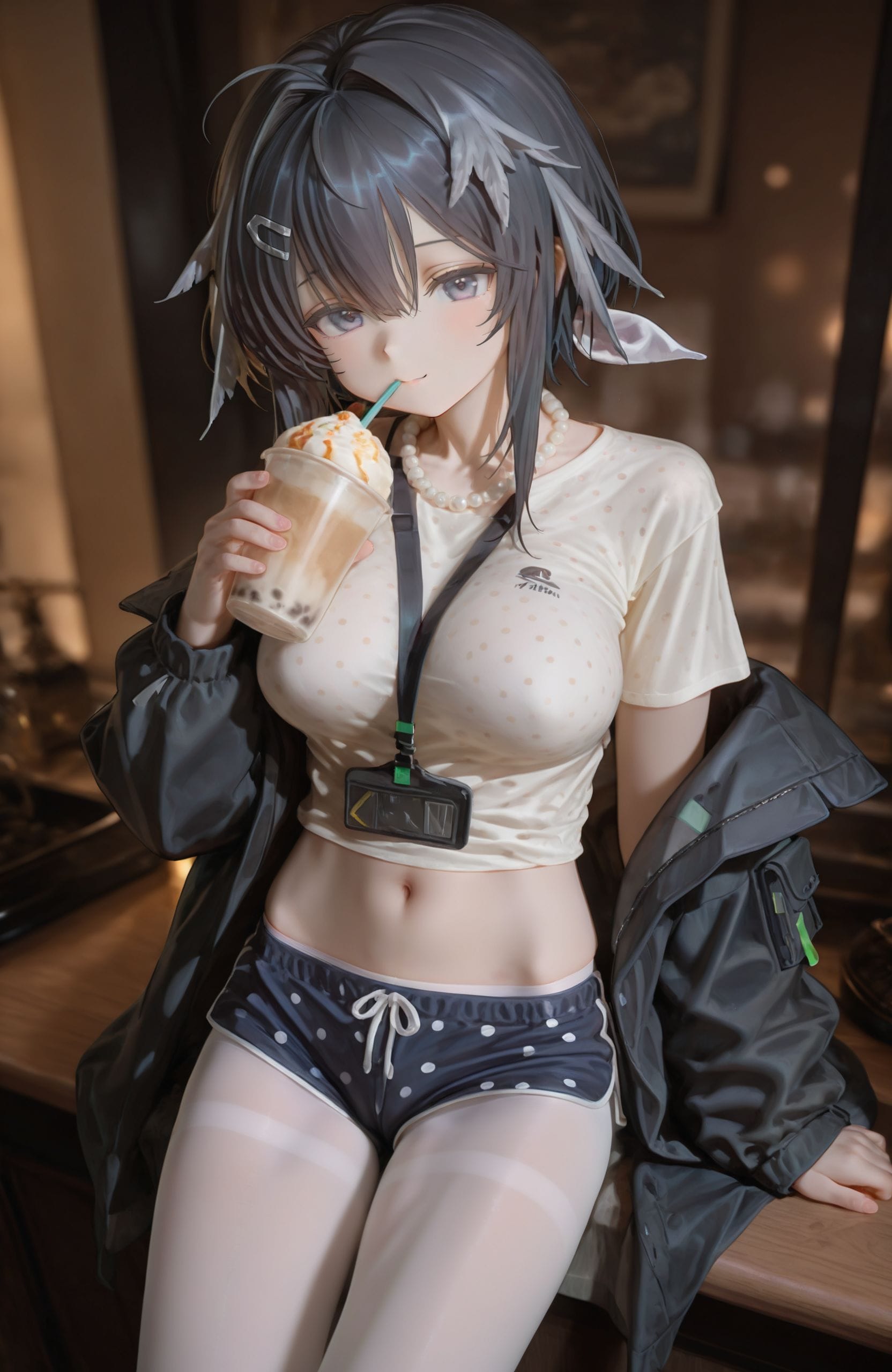 明日方舟羽毛笔 白丝yyds 兽耳可爱开心-皮皮兔动漫