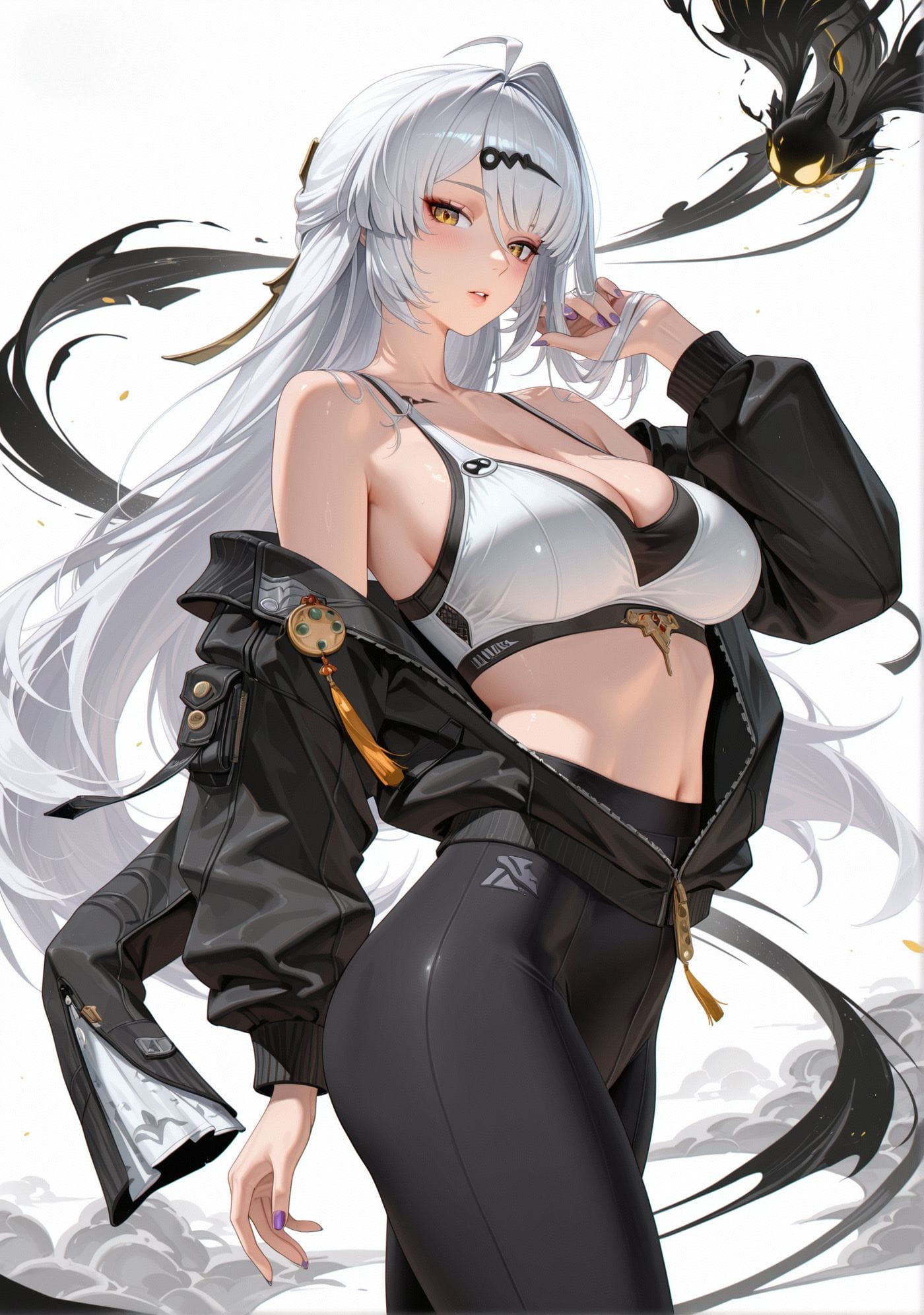 二次元游戏绝区零 仪玄 健身 手机壁纸 瑜伽裤 皮裤