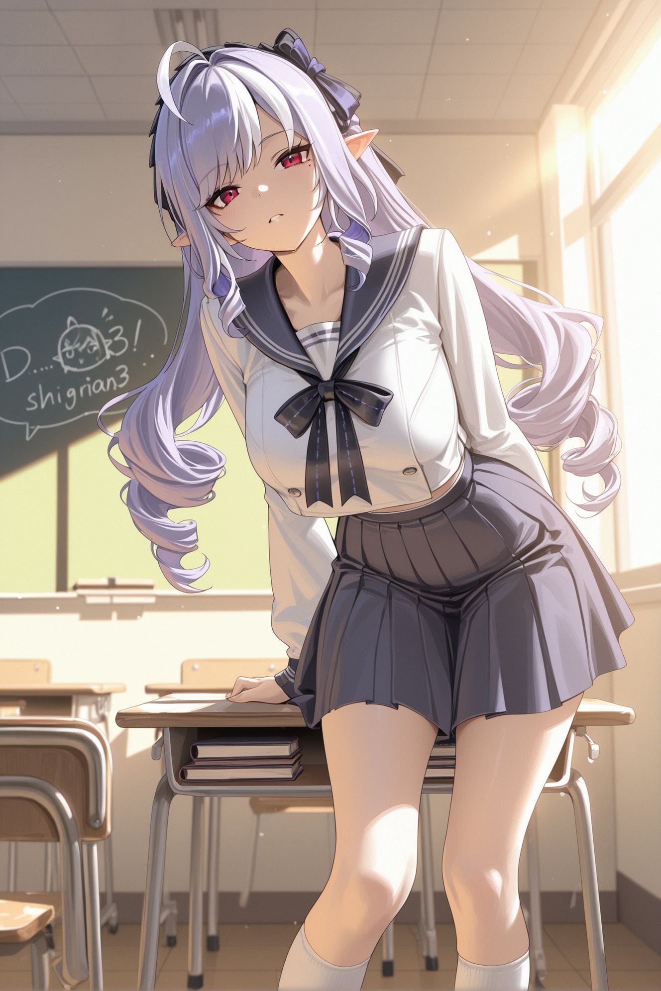 绝区零学姐薇薇安 手机壁纸 青春校园教室 裙子