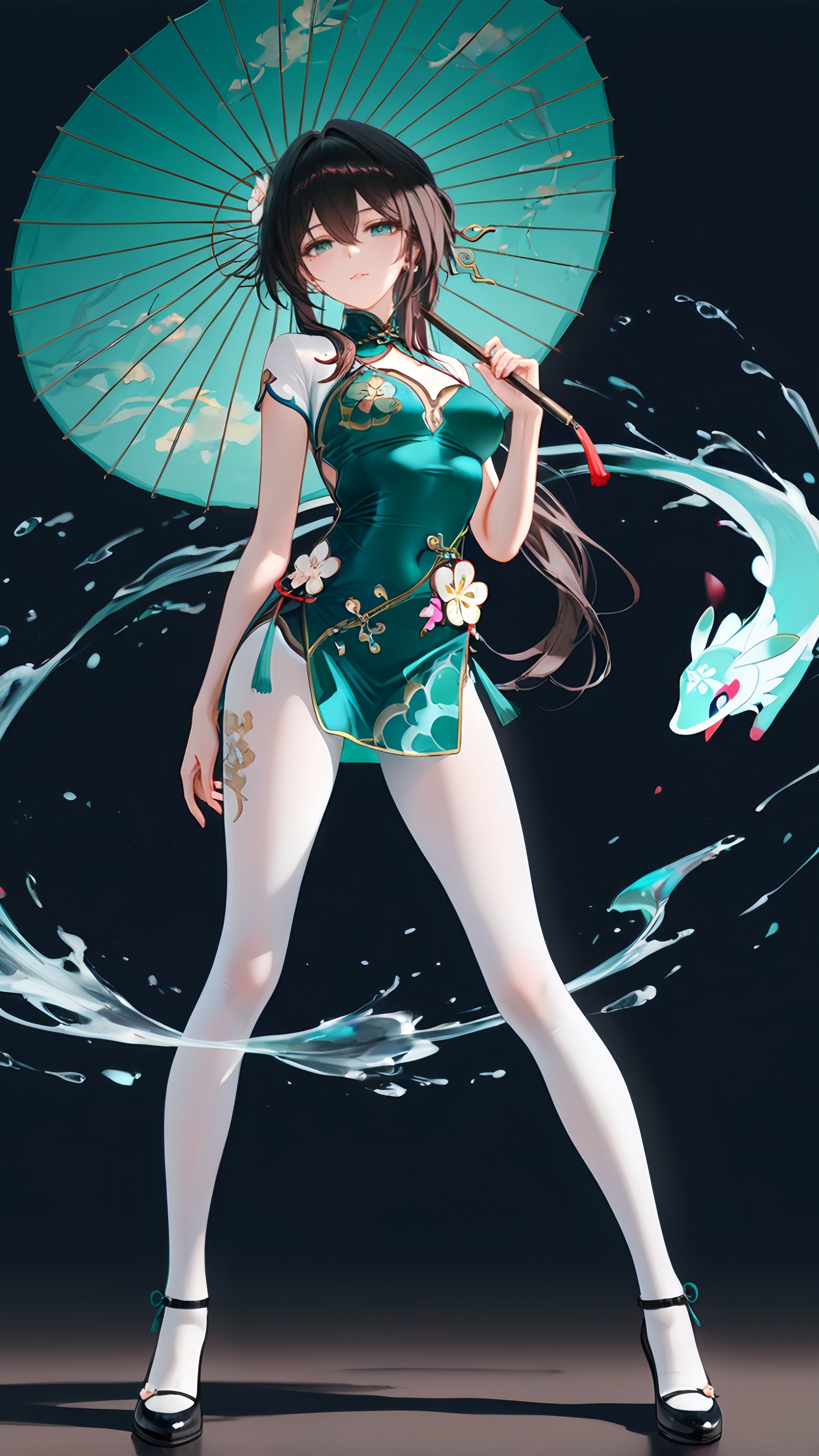 少女与白丝旗袍 ai绘画 二次元游戏角色 崩坏星穹铁道