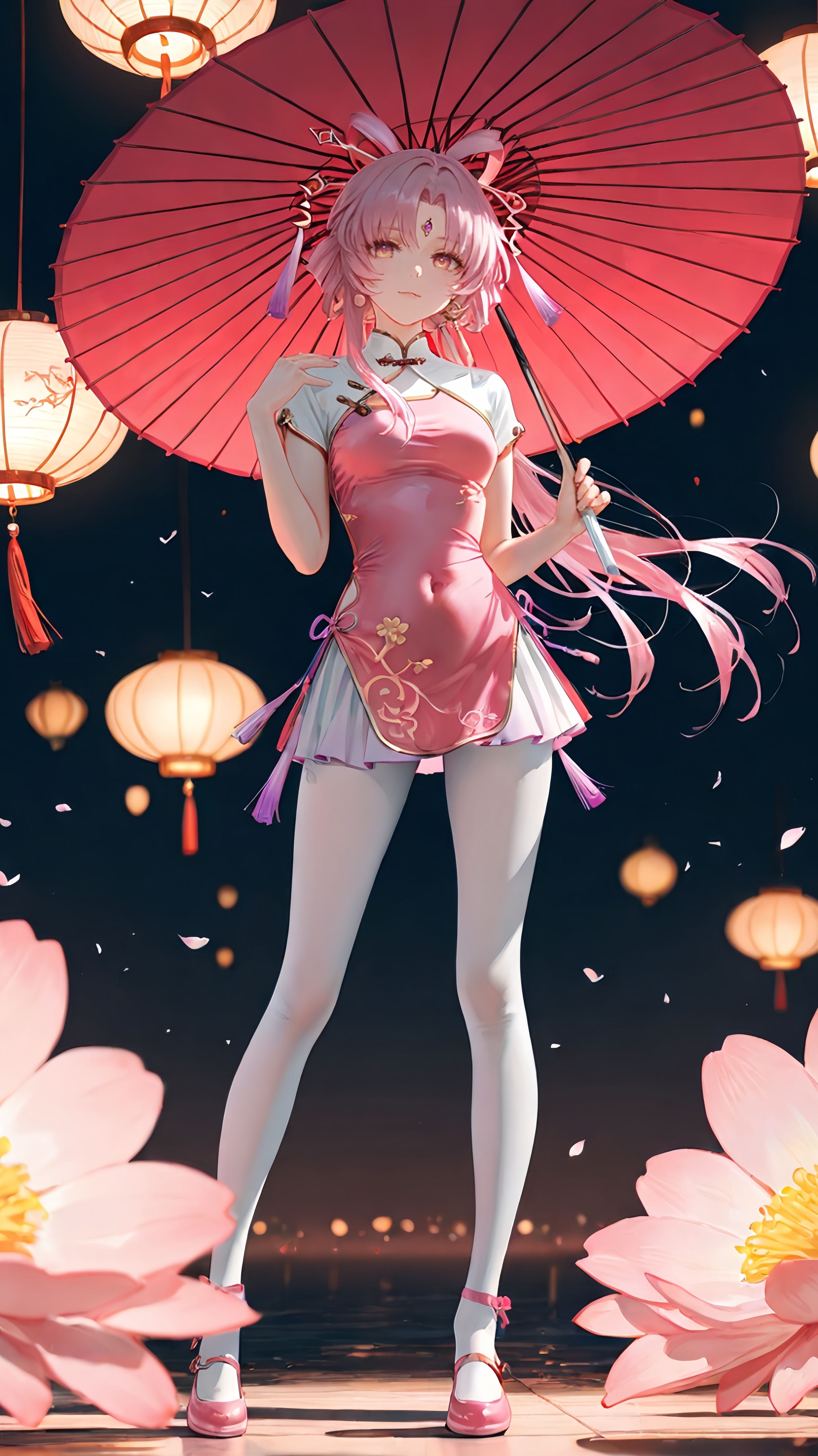 少女与白丝旗袍 ai绘画 二次元游戏角色 崩坏星穹铁道