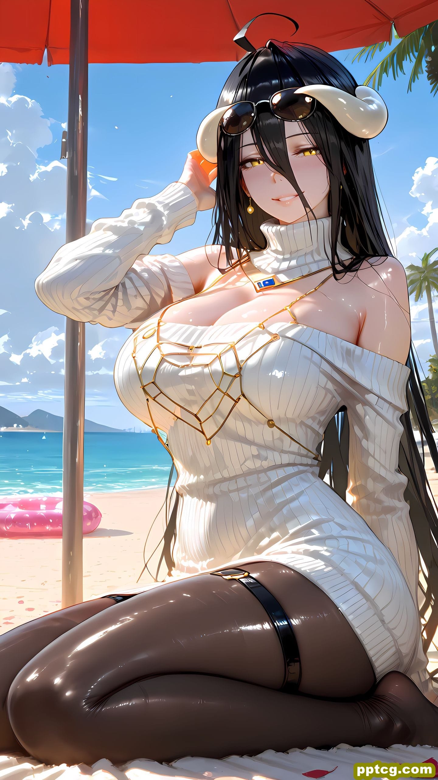 这真是老婆雅儿贝德魅魔 overlord 肉肉腿 沙滩海边日漫动漫美女