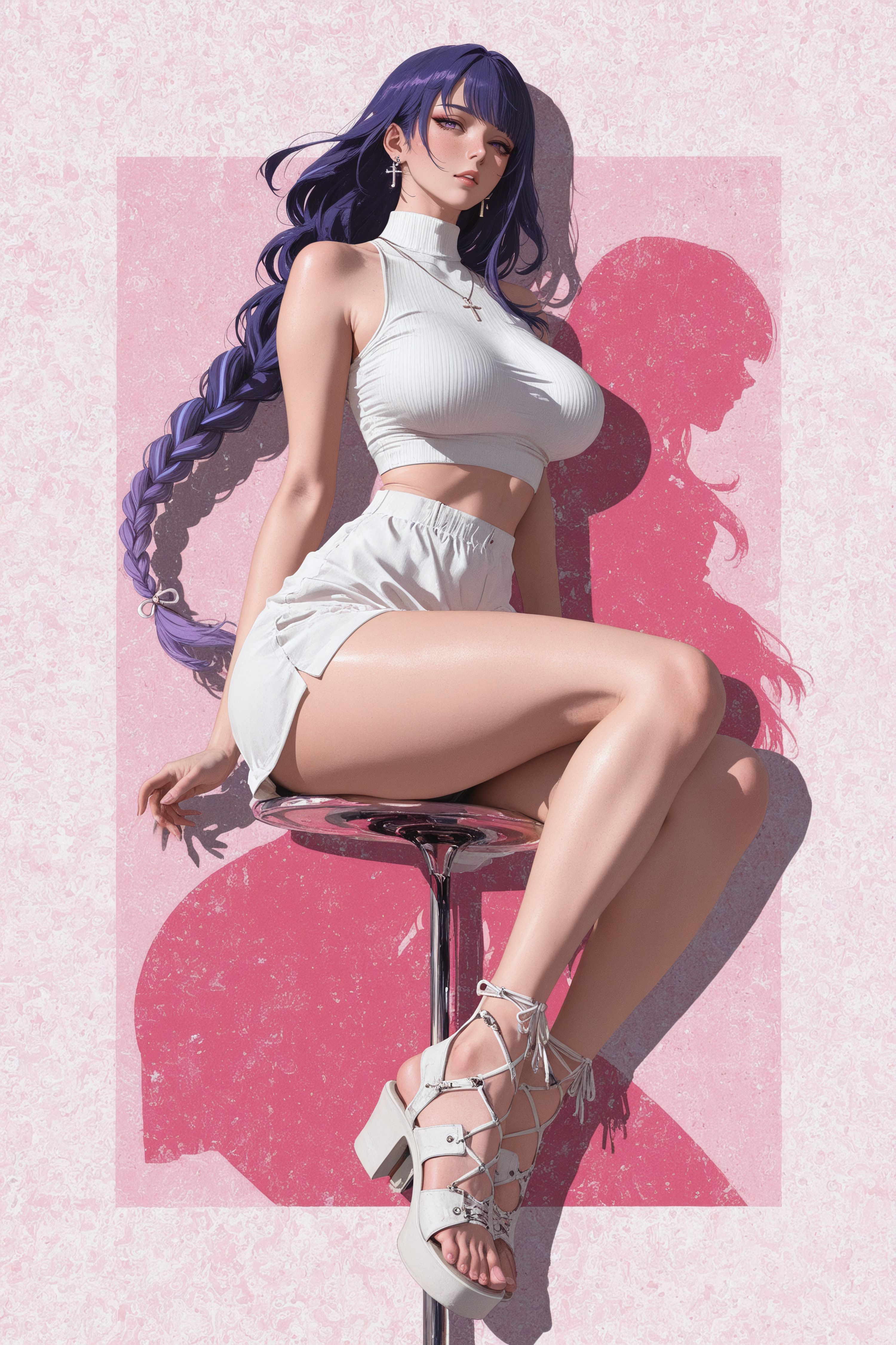 雷电将军 二次元原神 游戏人物二创